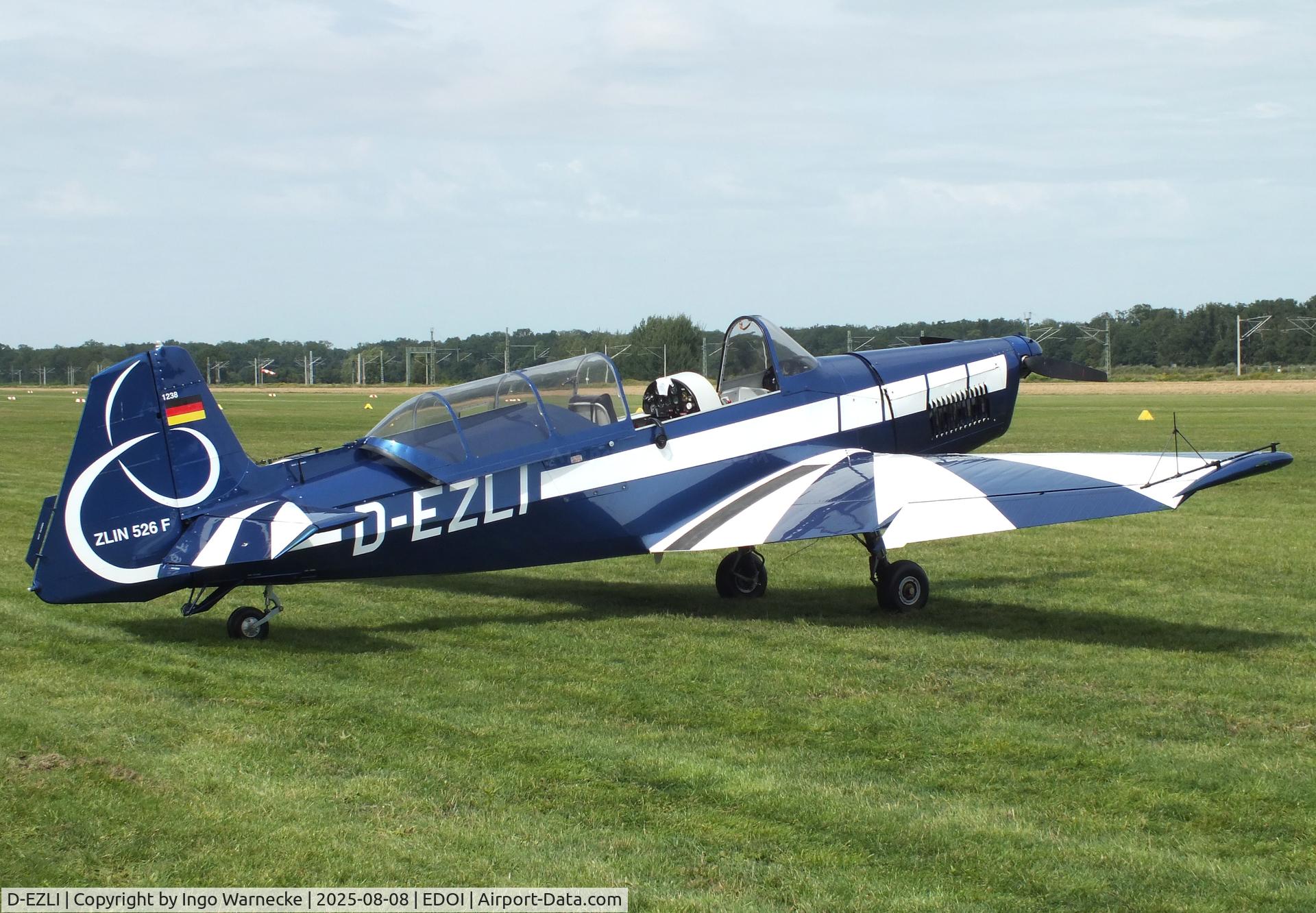 D-EZLI, 1971 Zlin Z-526F Trener Master C/N 1238, Zlin Z-526F Trener Master at Bienenfarm airfield during the 2025 Quax Bücker-Treffen (Bücker-Meeting) and Vintage Aerobatic World Championships