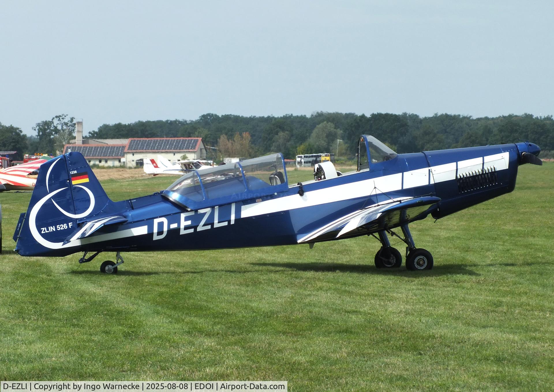 D-EZLI, 1971 Zlin Z-526F Trener Master C/N 1238, Zlin Z-526F Trener Master at Bienenfarm airfield during the 2025 Quax Bücker-Treffen (Bücker-Meeting) and Vintage Aerobatic World Championships
