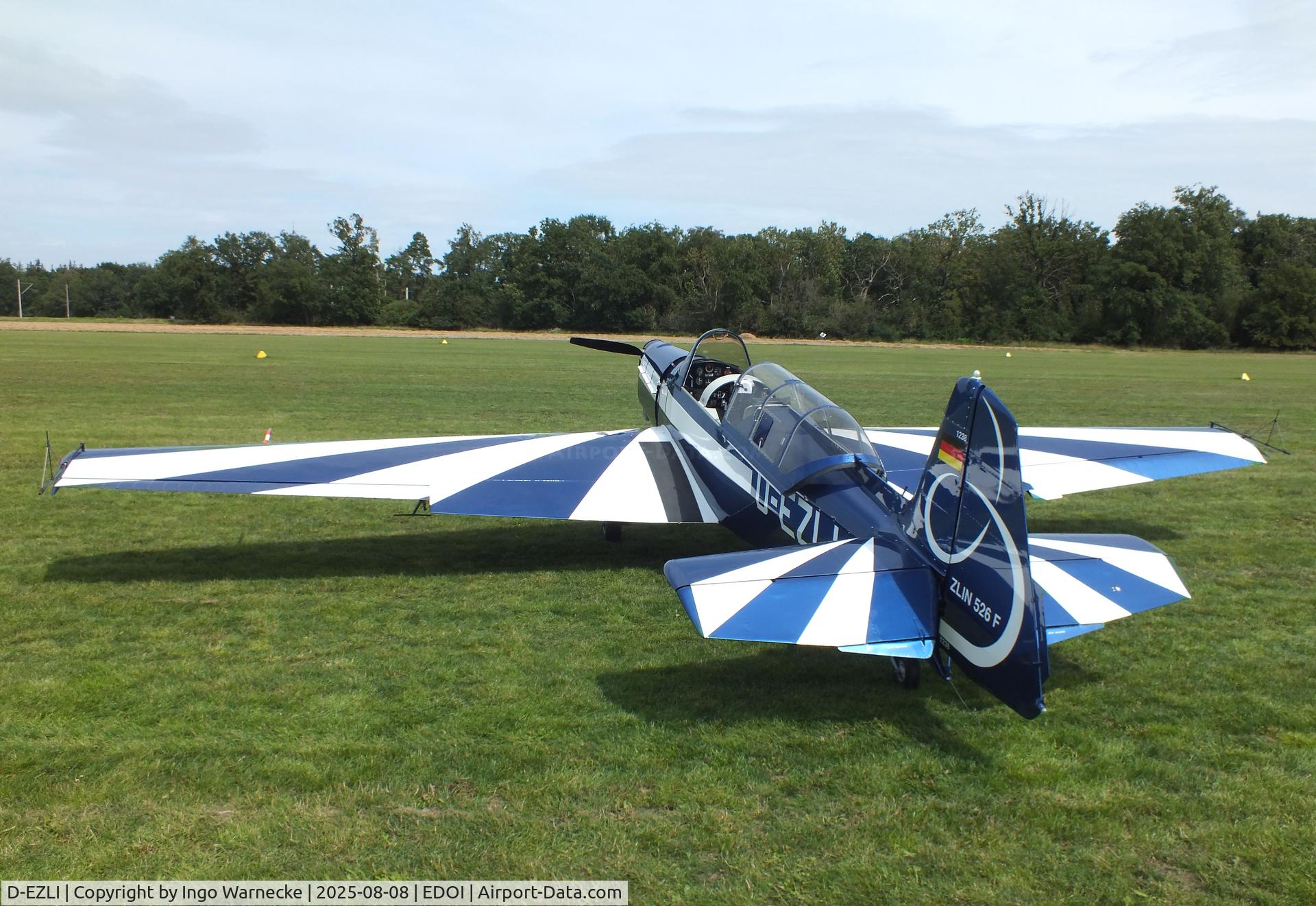 D-EZLI, 1971 Zlin Z-526F Trener Master C/N 1238, Zlin Z-526F Trener Master at Bienenfarm airfield during the 2025 Quax Bücker-Treffen (Bücker-Meeting) and Vintage Aerobatic World Championships
