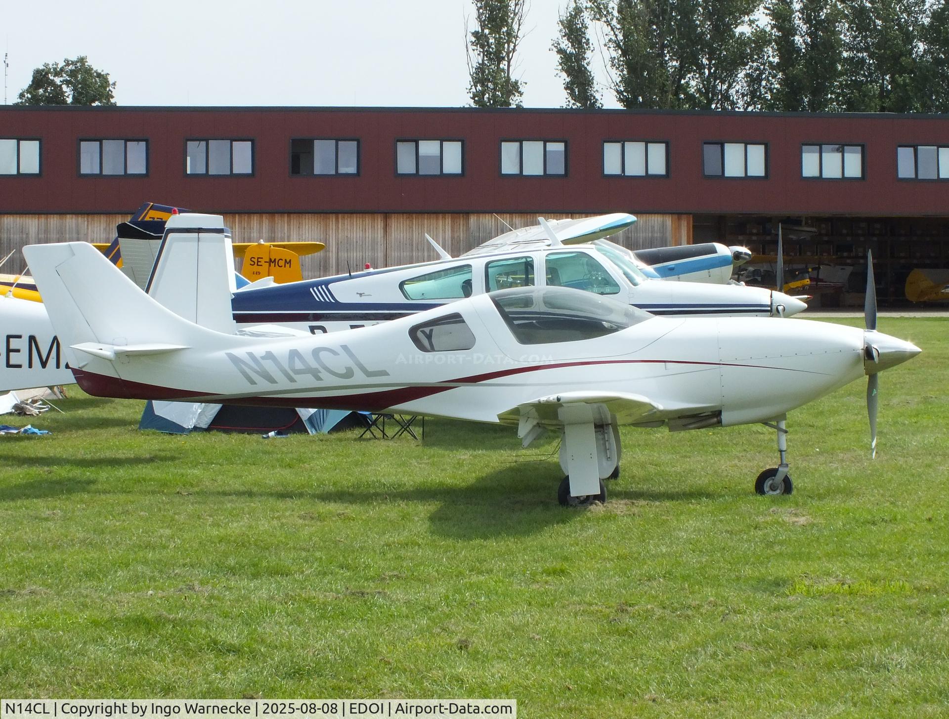 N14CL, 2003 Lancair Legacy C/N L2K-203, Lancair Legacy at Bienenfarm airfield during the 2025 Quax Bücker-Treffen (Bücker-Meeting) and Vintage Aerobatic World Championships