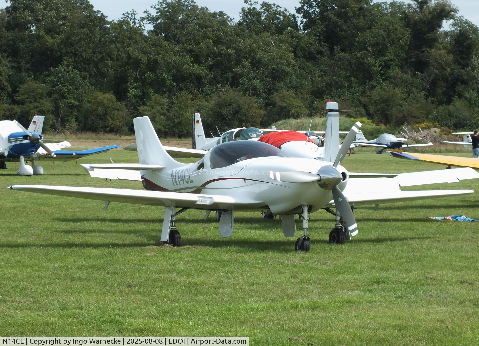 N14CL, 2003 Lancair Legacy C/N L2K-203, Lancair Legacy at Bienenfarm airfield during the 2025 Quax Bücker-Treffen (Bücker-Meeting) and Vintage Aerobatic World Championships