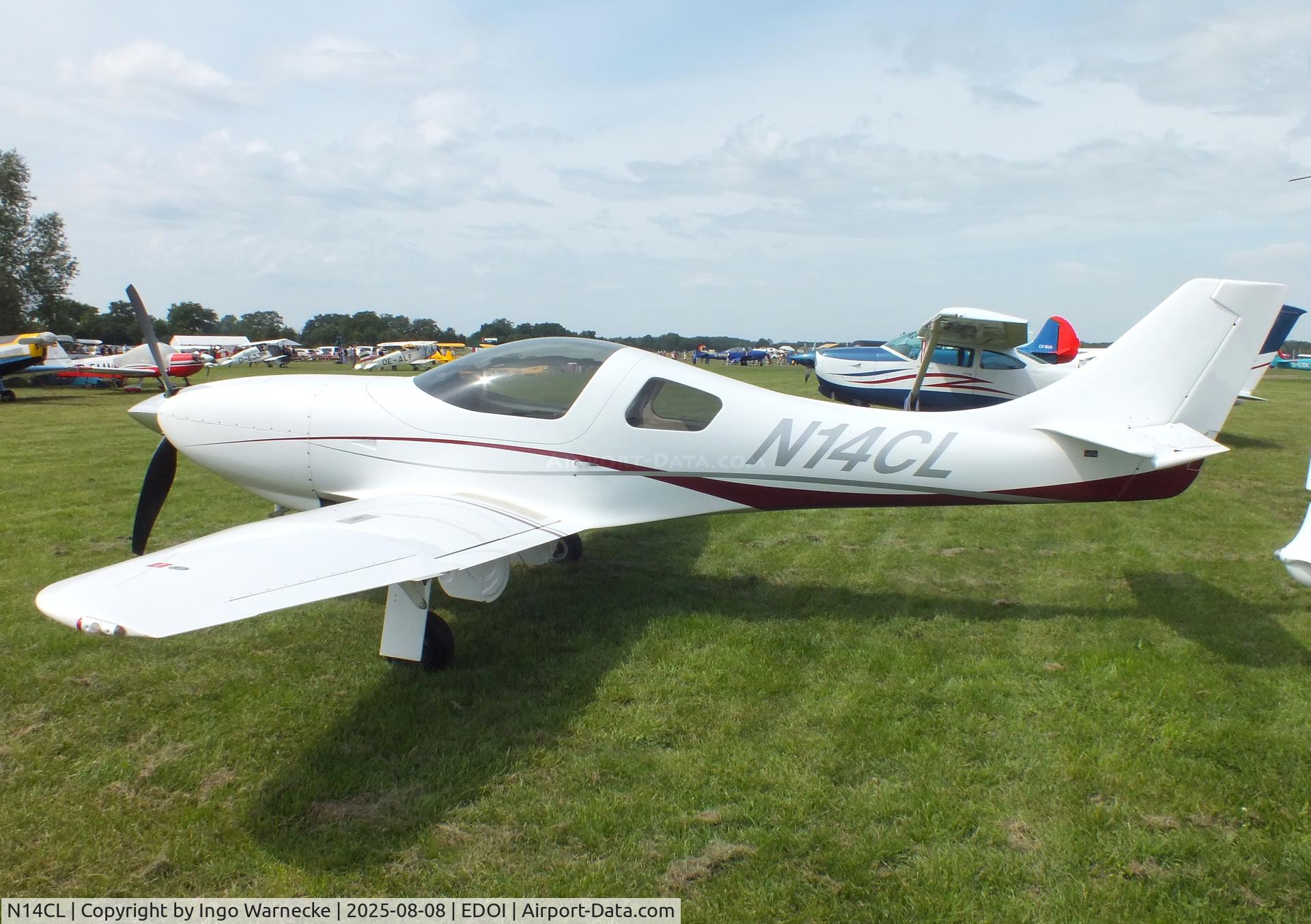N14CL, 2003 Lancair Legacy C/N L2K-203, Lancair Legacy at Bienenfarm airfield during the 2025 Quax Bücker-Treffen (Bücker-Meeting) and Vintage Aerobatic World Championships