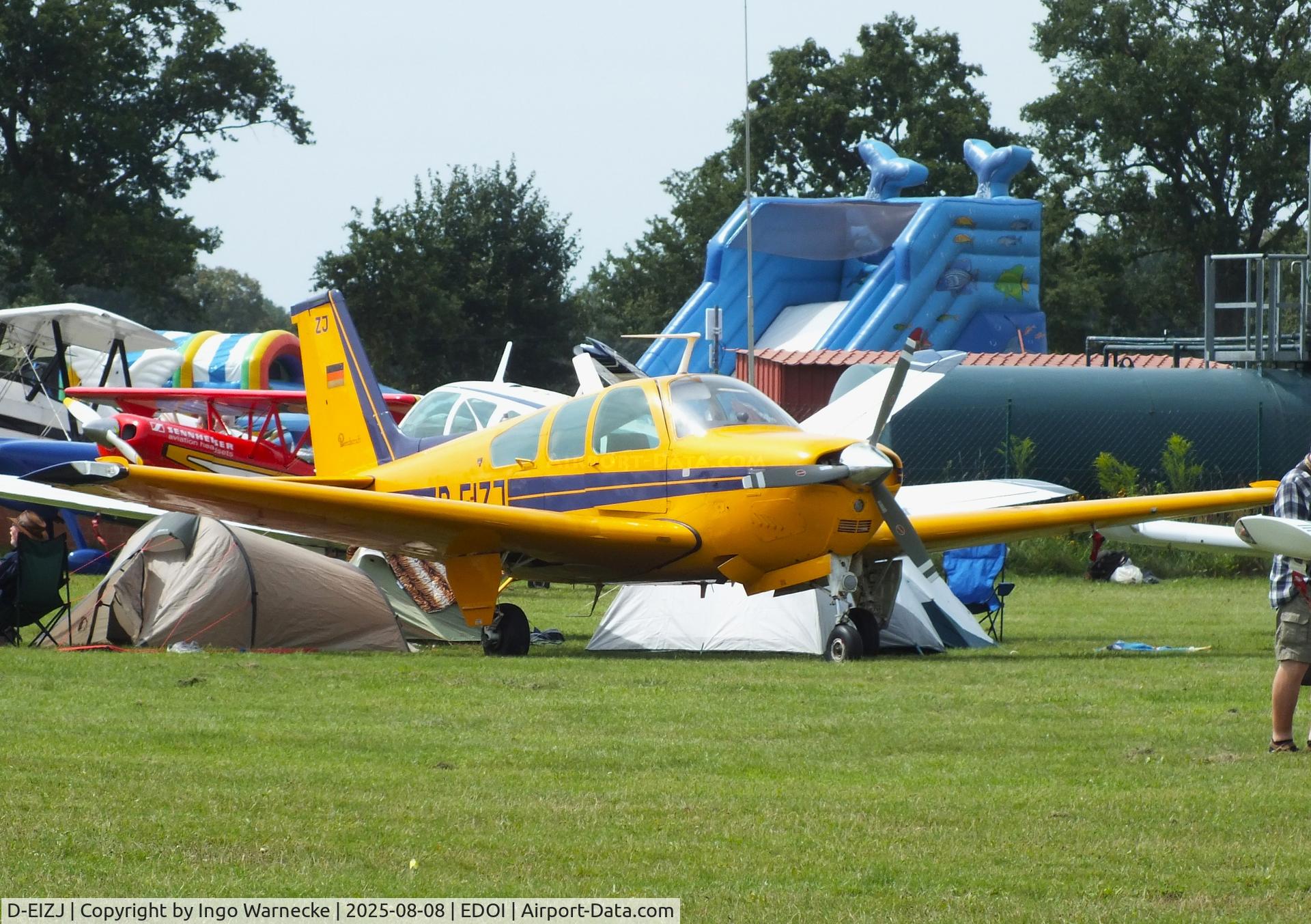 D-EIZJ, 1978 Beech F33A Bonanza C/N CE-788, Beechcraft F33A Bonanza at Bienenfarm airfield during the 2025 Quax Bücker-Treffen (Bücker-Meeting) and Vintage Aerobatic World Championships