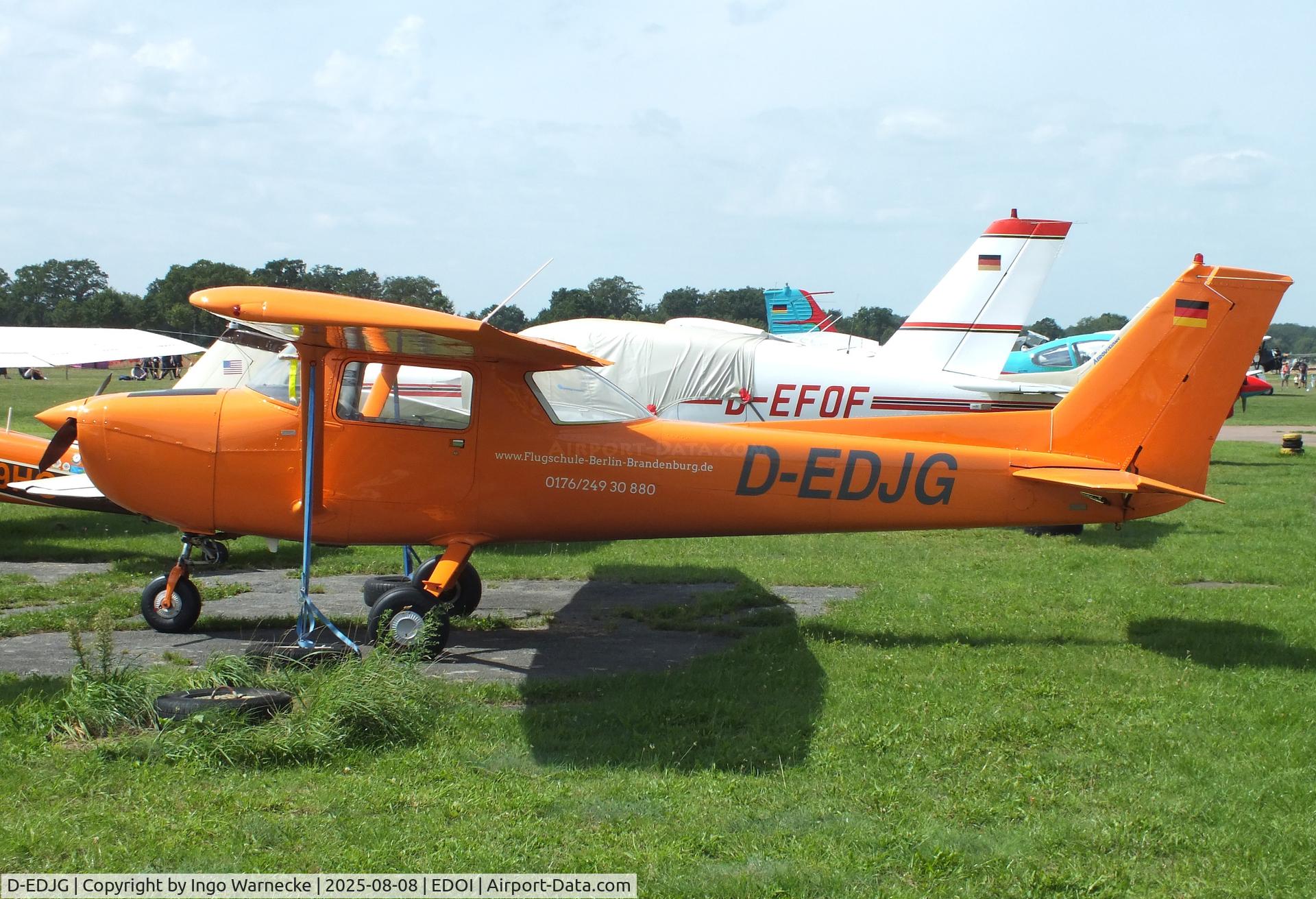 D-EDJG, 1974 Reims F150L C/N 1112, Cessna (Reims) F150L at Bienenfarm airfield during the 2025 Quax Bücker-Treffen (Bücker-Meeting) and Vintage Aerobatic World Championships