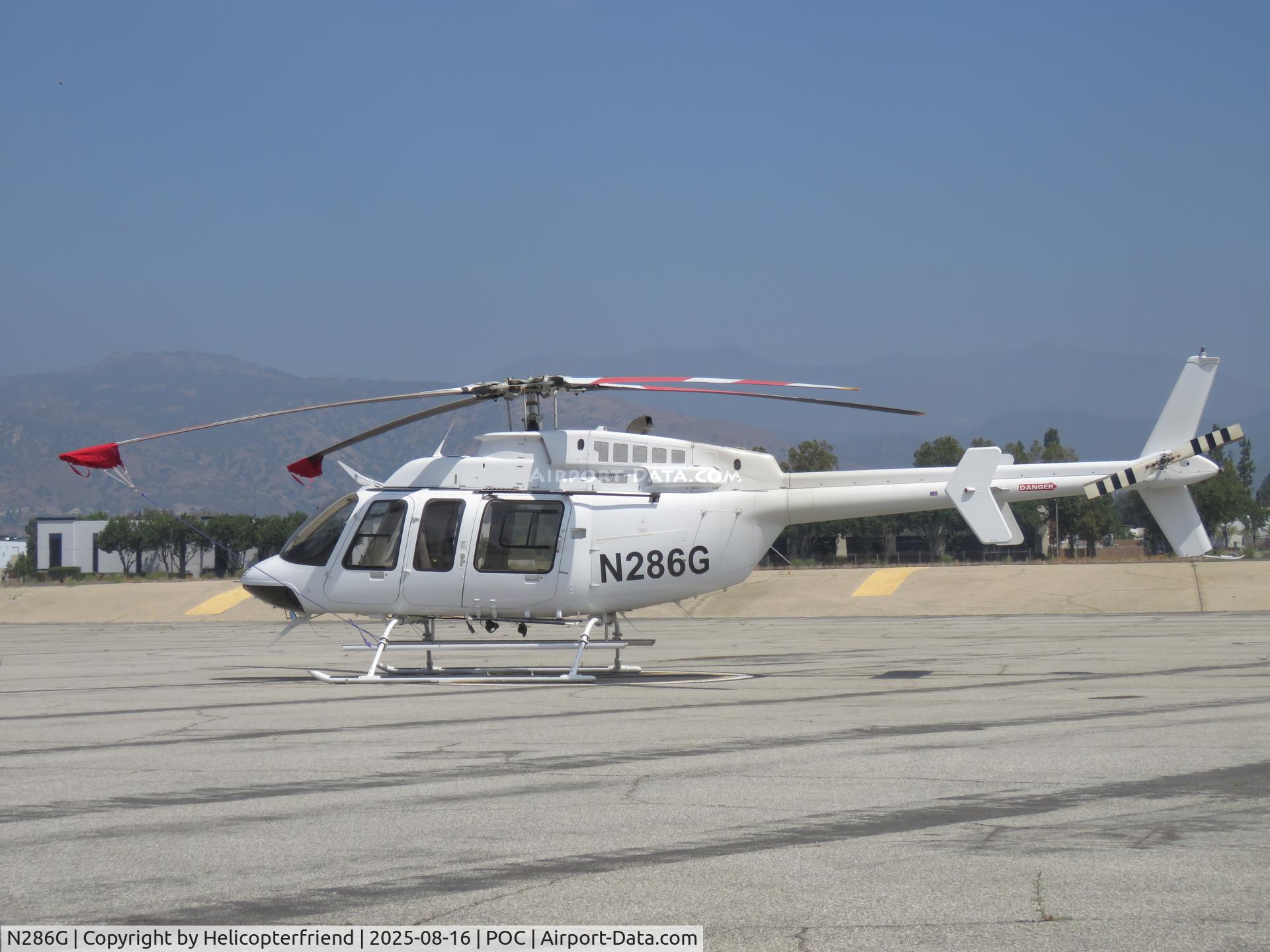 N286G, 1996 Bell 407 C/N 53042, Parked & main rotors tied down