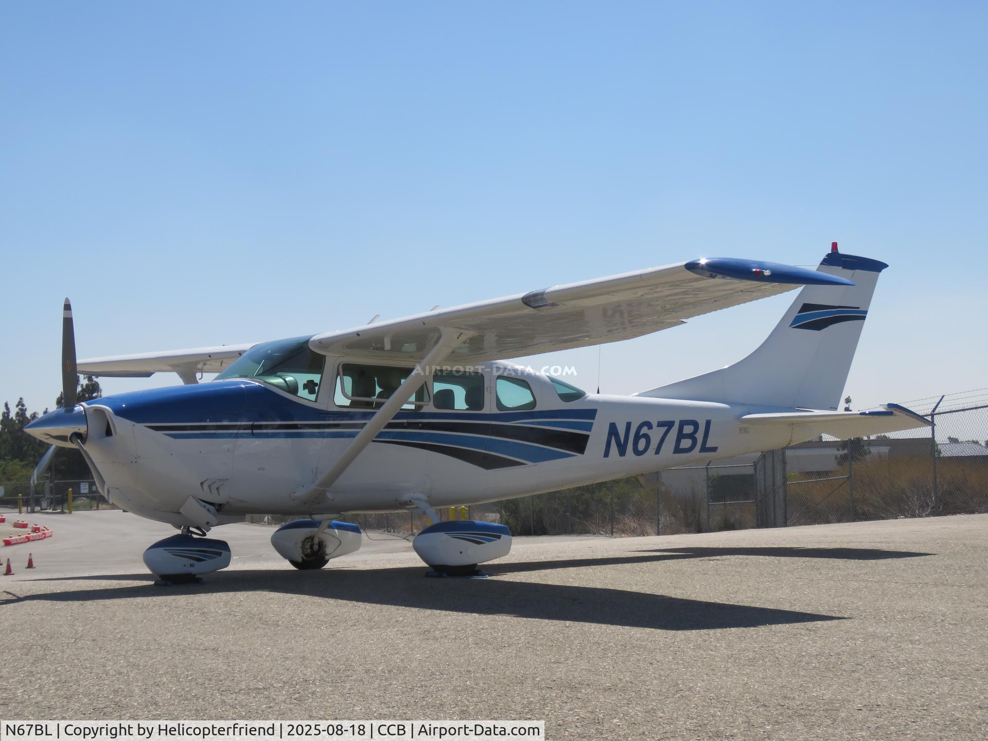N67BL, 1967 Cessna TP206B Turbo Super Skylane C/N P206-0397, Parked by southern fence