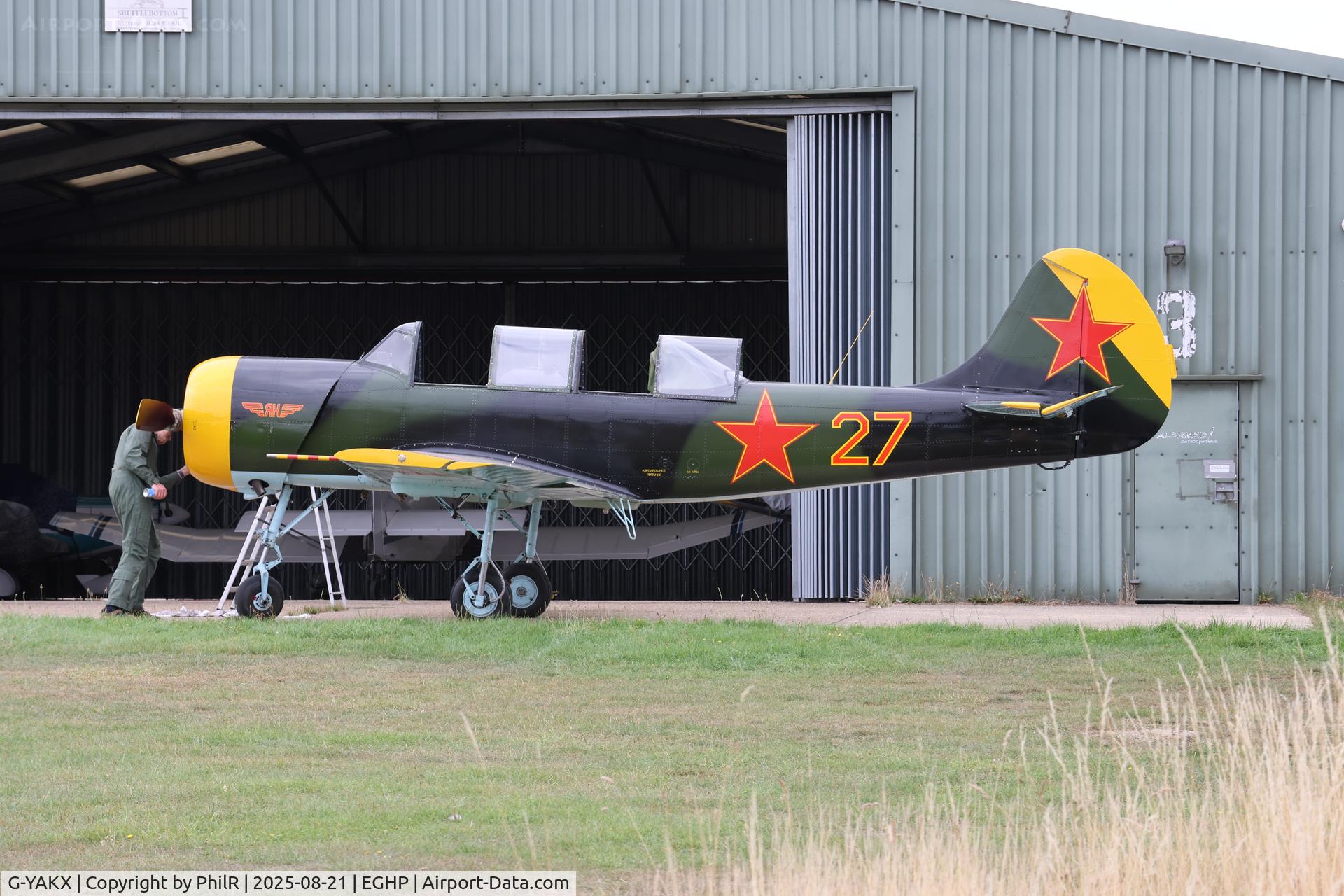 G-YAKX, 1991 Yakovlev (Aerostar) Yak-52 C/N 9111307, G-YAKX 1991 Aerostar SA Yak 52 Popham