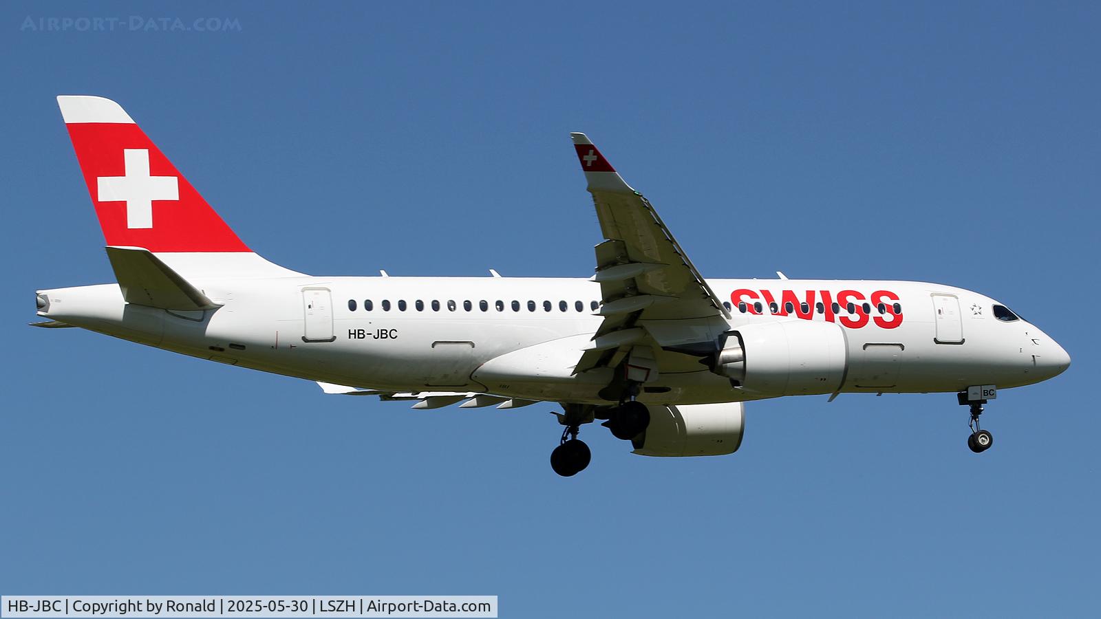 HB-JBC, 2016 Bombardier CSeries CS100 (BD-500-1A10) C/N 50012, at zrh