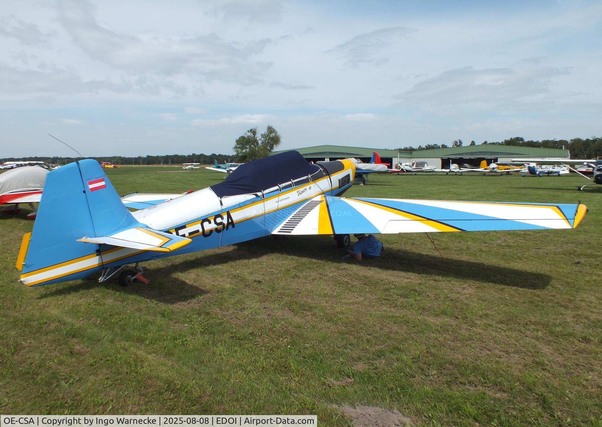 OE-CSA, 1973 Zlin Z-526F Trener C/N 1242, Zlin Z-526F Trener at Bienenfarm airfield during the 2025 Quax Bücker-Treffen (Bücker-Meeting) and Vintage Aerobatic World Championships