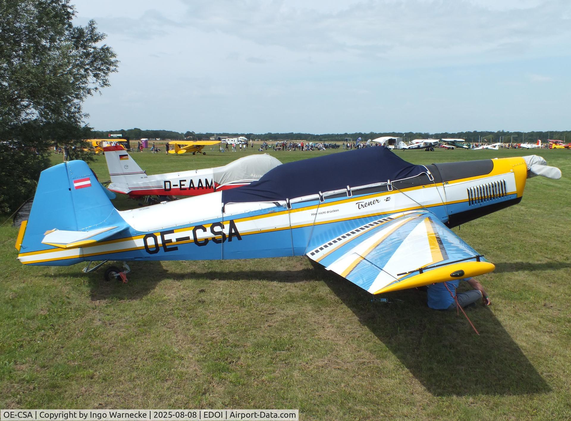 OE-CSA, 1973 Zlin Z-526F Trener C/N 1242, Zlin Z-526F Trener at Bienenfarm airfield during the 2025 Quax Bücker-Treffen (Bücker-Meeting) and Vintage Aerobatic World Championships
