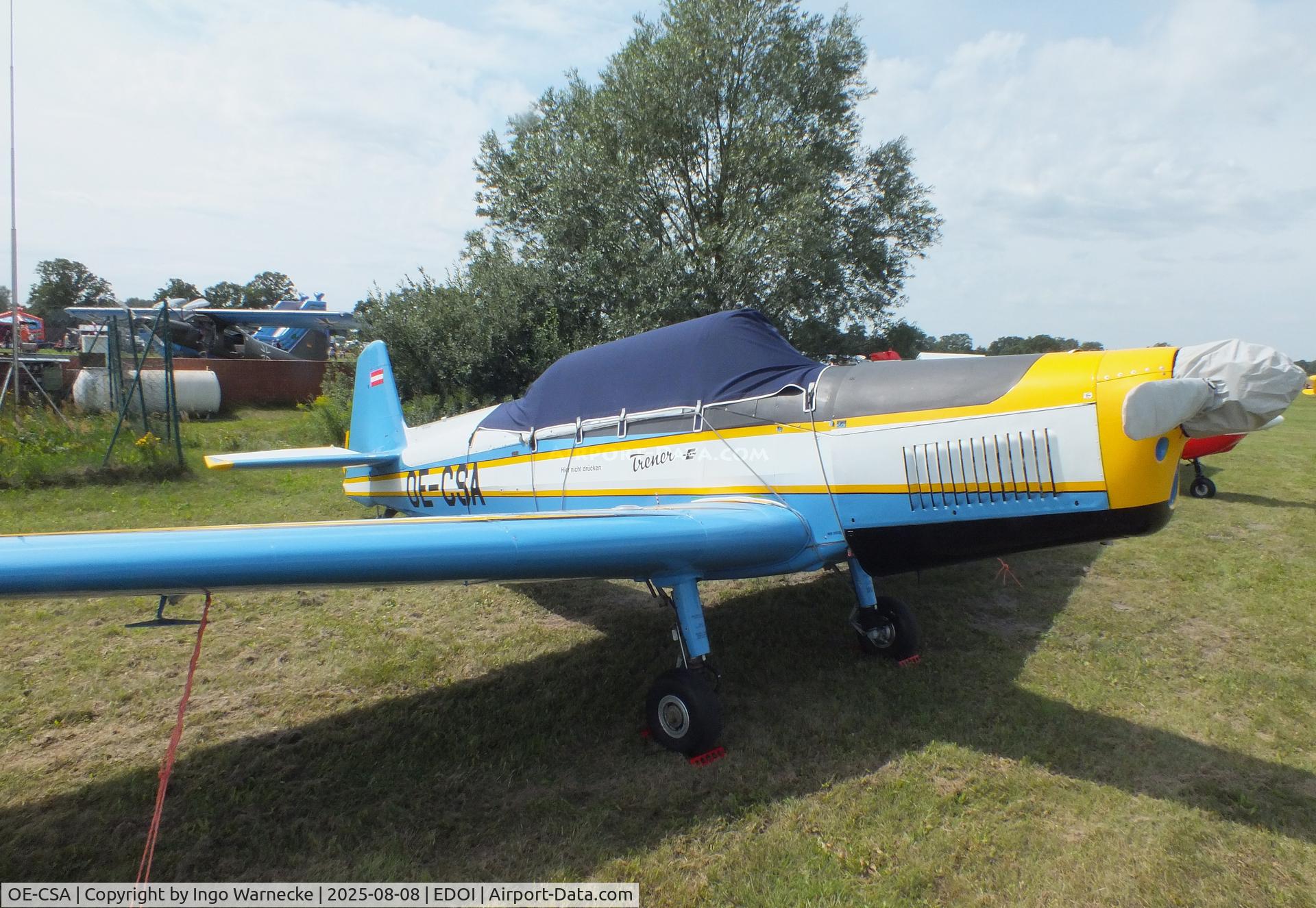 OE-CSA, 1973 Zlin Z-526F Trener C/N 1242, Zlin Z-526F Trener at Bienenfarm airfield during the 2025 Quax Bücker-Treffen (Bücker-Meeting) and Vintage Aerobatic World Championships