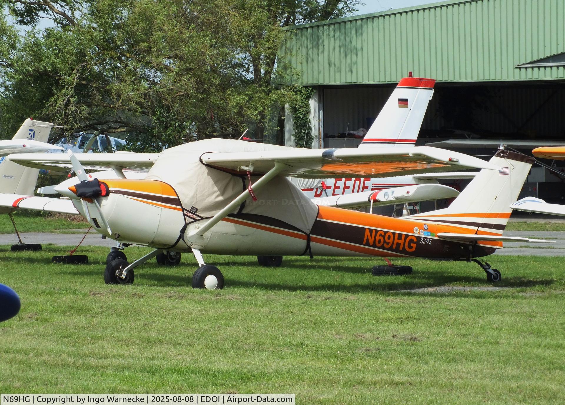 N69HG, 1967 Cessna 150G C/N 15066045, Cessna 150G at Bienenfarm airfield during the 2025 Quax Bücker-Treffen (Bücker-Meeting) and Vintage Aerobatic World Championships