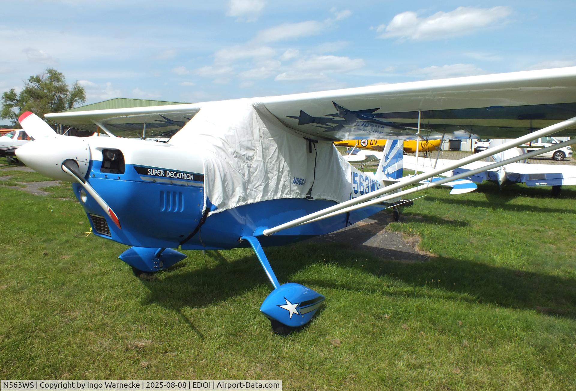 N563WS, 2005 American Champion 8KCAB Decathlon C/N 995-2005, American Champion 8KCAB Super Decathlon at Bienenfarm airfield during the 2025 Quax Bücker-Treffen (Bücker-Meeting) and Vintage Aerobatic World Championships