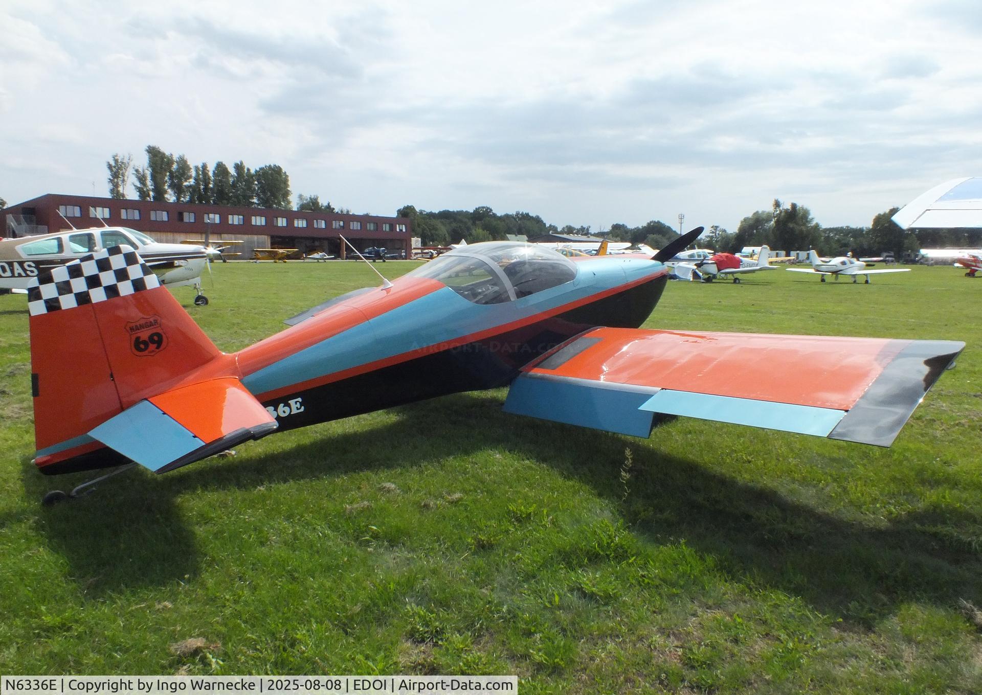 N6336E, 1998 Vans RV-6 C/N 21394, Vans RV-6 at Bienenfarm airfield during the 2025 Quax Bücker-Treffen (Bücker-Meeting) and Vintage Aerobatic World Championships