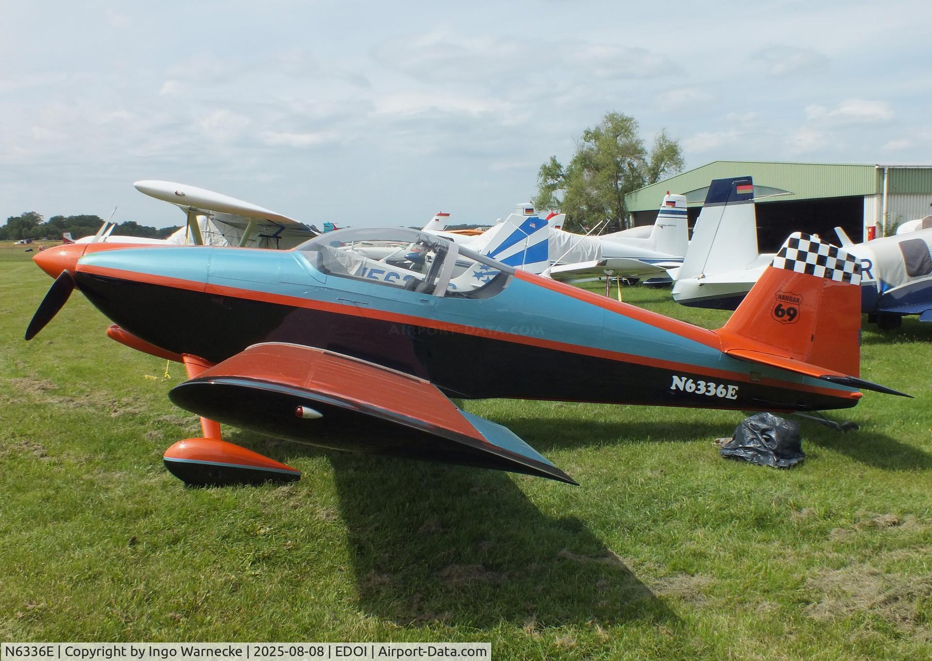 N6336E, 1998 Vans RV-6 C/N 21394, Vans RV-6 at Bienenfarm airfield during the 2025 Quax Bücker-Treffen (Bücker-Meeting) and Vintage Aerobatic World Championships