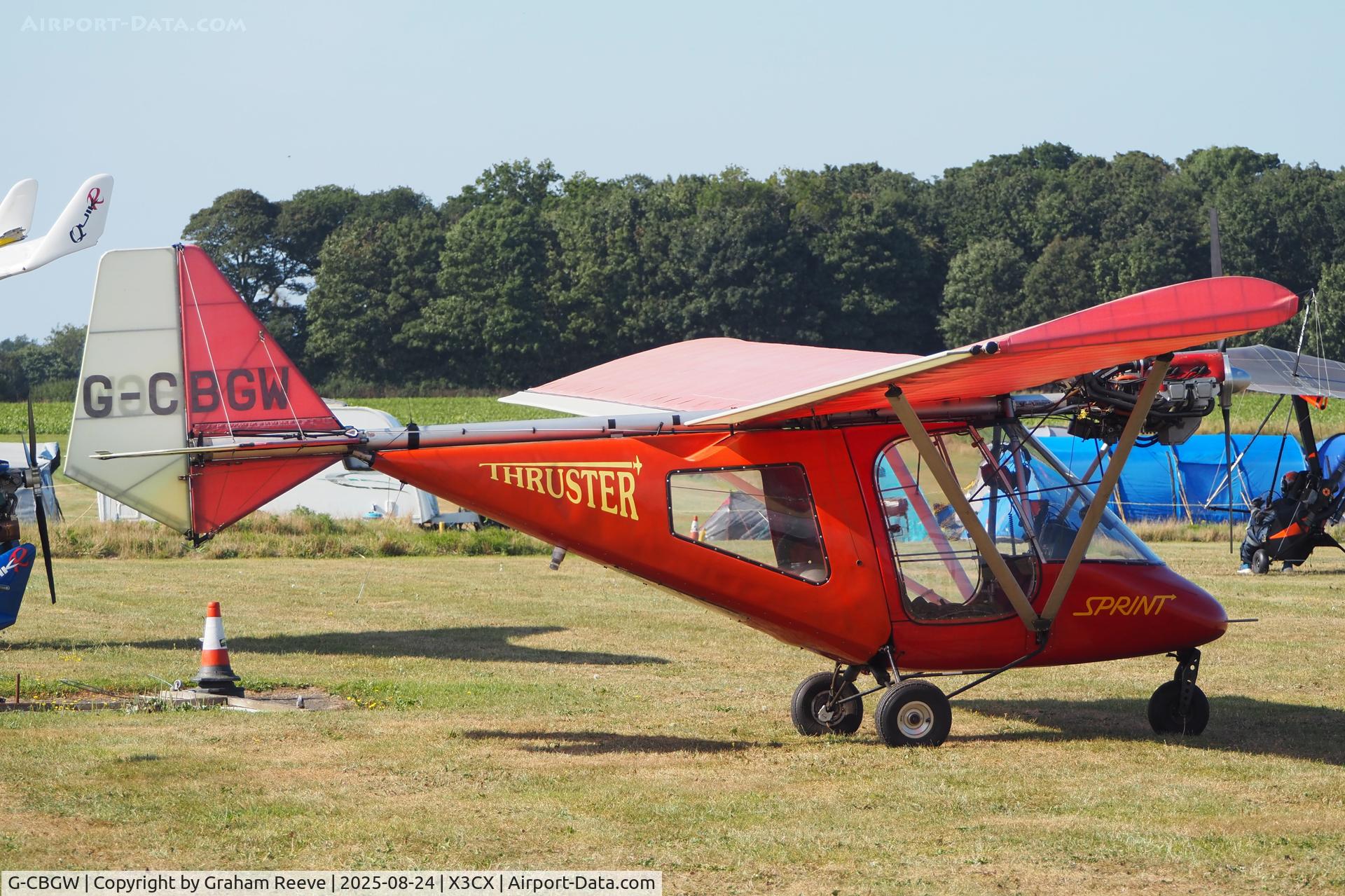 G-CBGW, 2002 Thruster T600N 450 C/N 0121-T600N-058, Just landed at Northrepps.