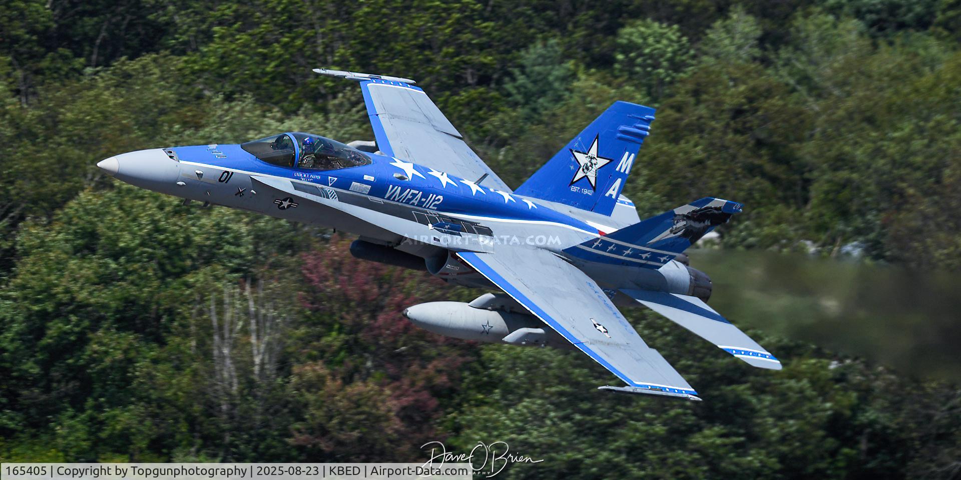 165405, McDonnell Douglas F/A-18C Hornet C/N 1436/C462, COWBOY12 blasting out of Hanscom AFB heading home.