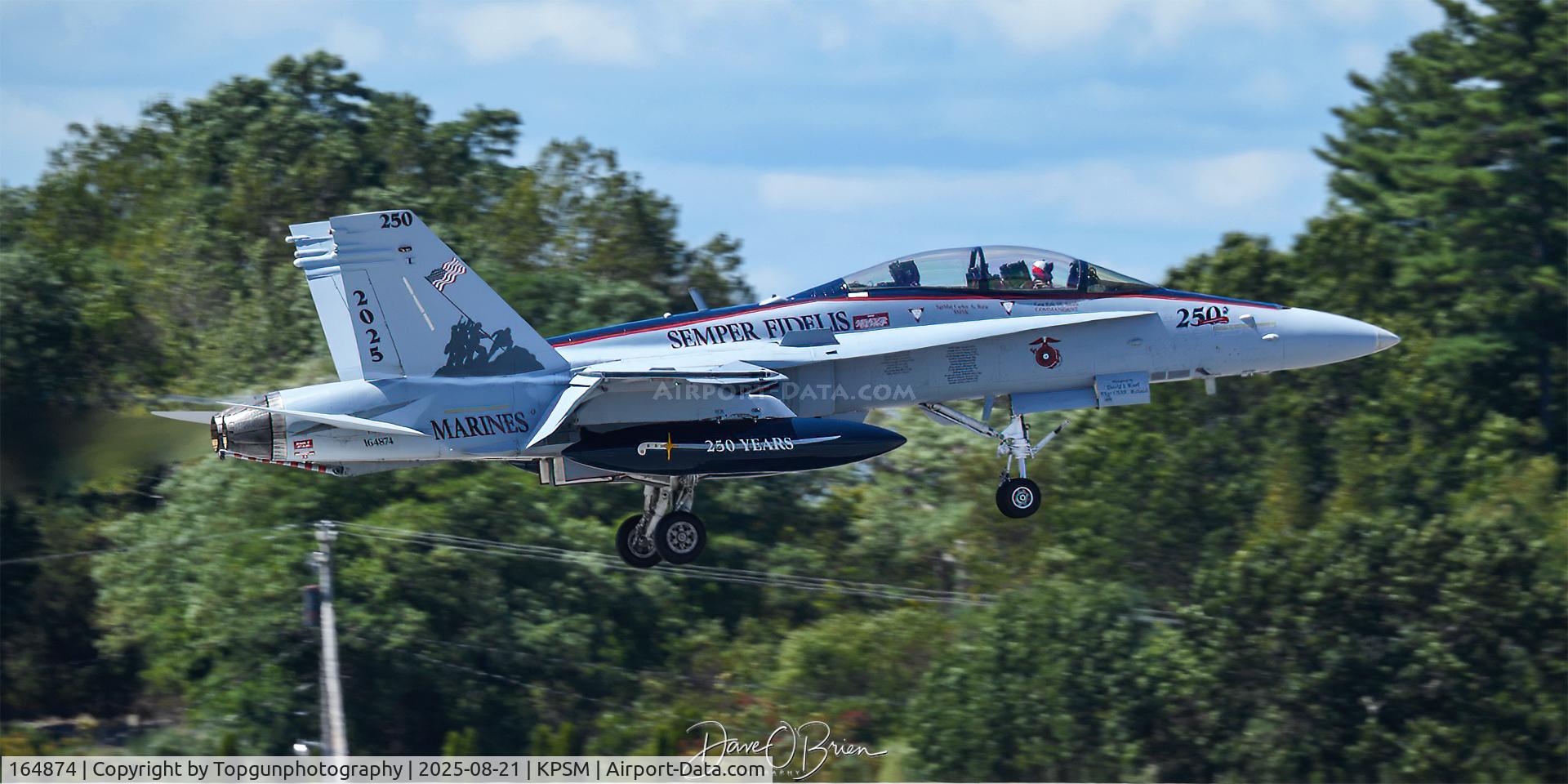 164874, McDonnell Douglas F/A-18D Hornet C/N 1206/D118, COWBOY11 recovering at KPSM after a Military flyover Fort Sewall in Marblehead MA