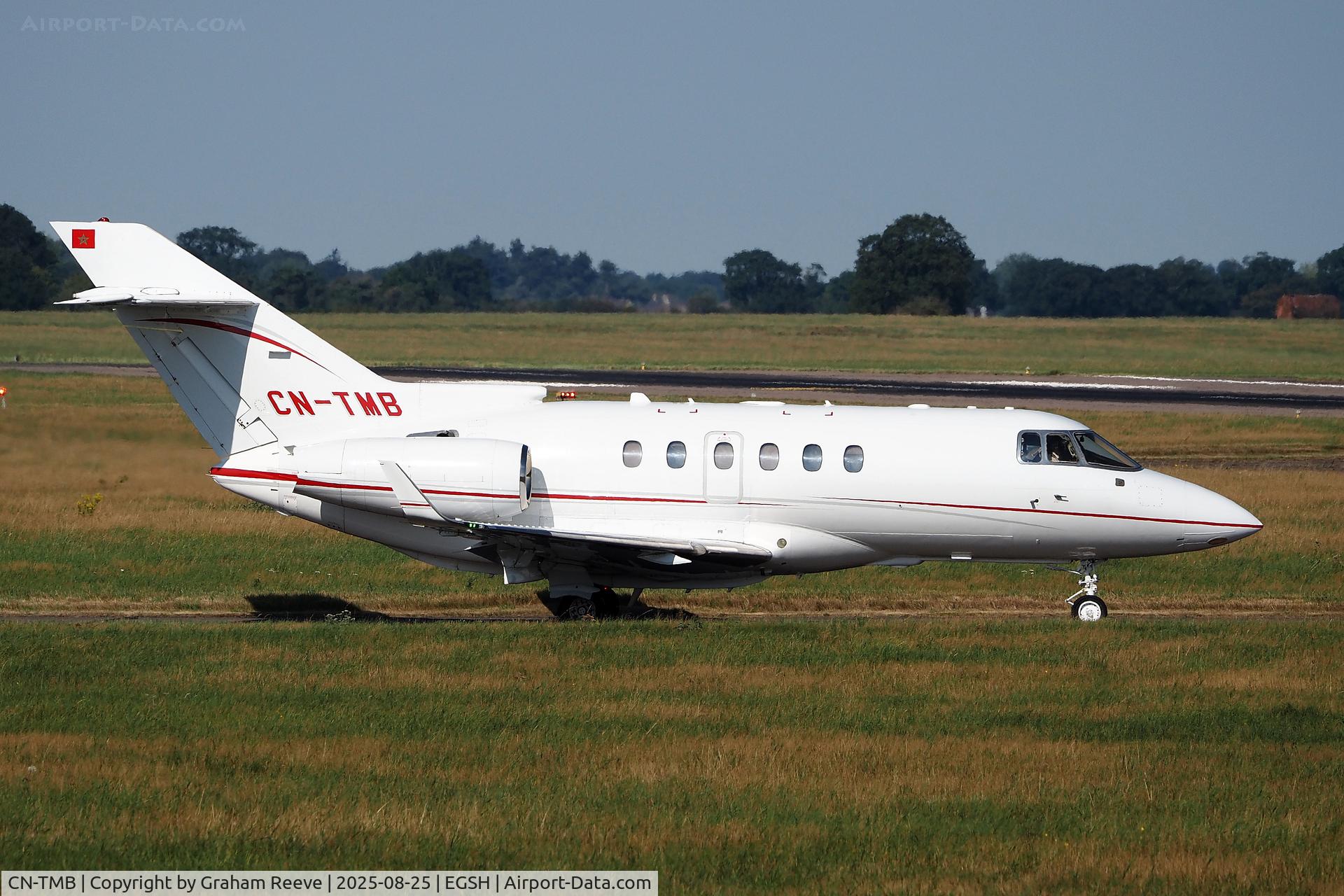 CN-TMB, Hawker 800XP C/N 258656, Departing from Norwich.