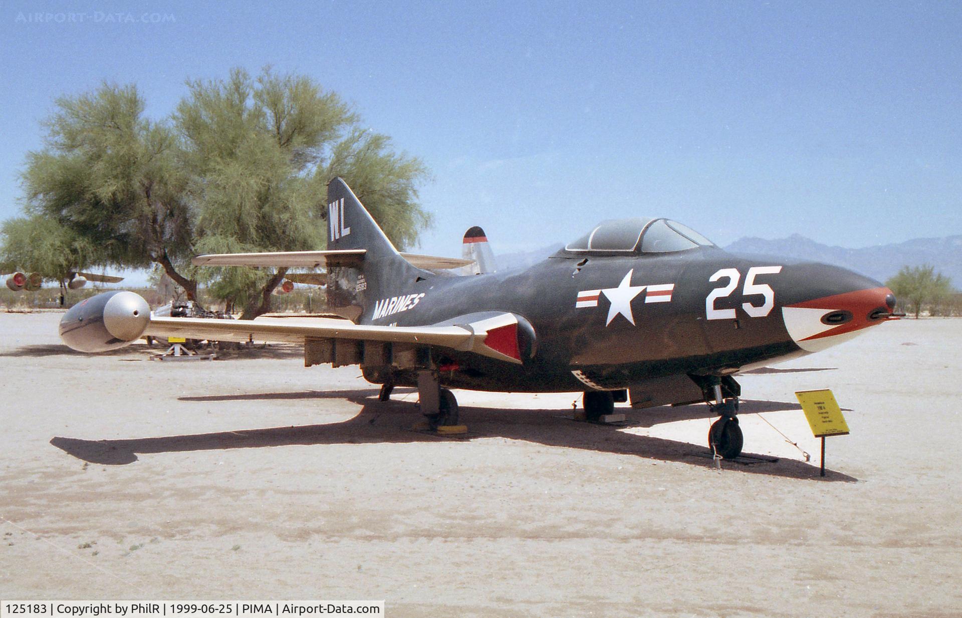 125183, Grumman F9F-5 Panther C/N Not found 125183, 125183 Grumman F9F-4 Panther USN Pima 25.06.99