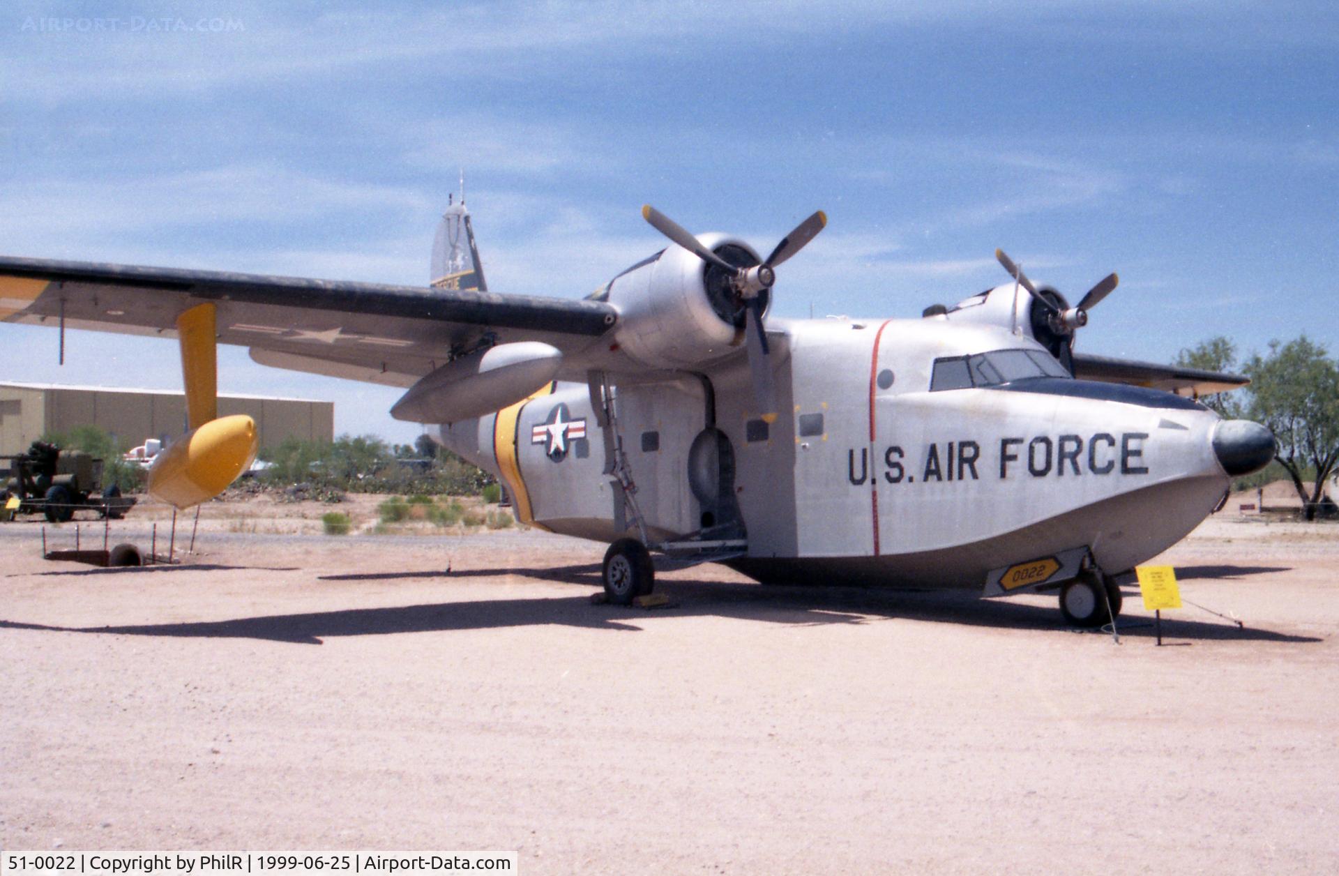 51-0022, 1951 Grumman HU-16B Albatross C/N G-96, 51-0022 1951 Grumman HU-16A Albatross USAF Pima 25.06.99