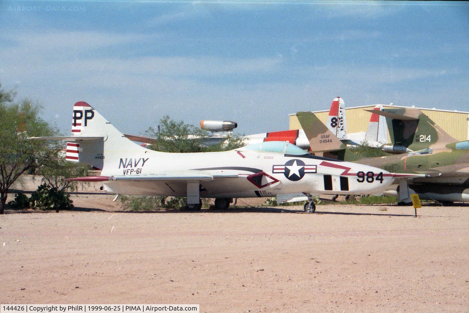 144426, Grumman RF-9J Cougar C/N 110, 144426 Grumman F9F-8P Cougar USN Pima 25.06.99