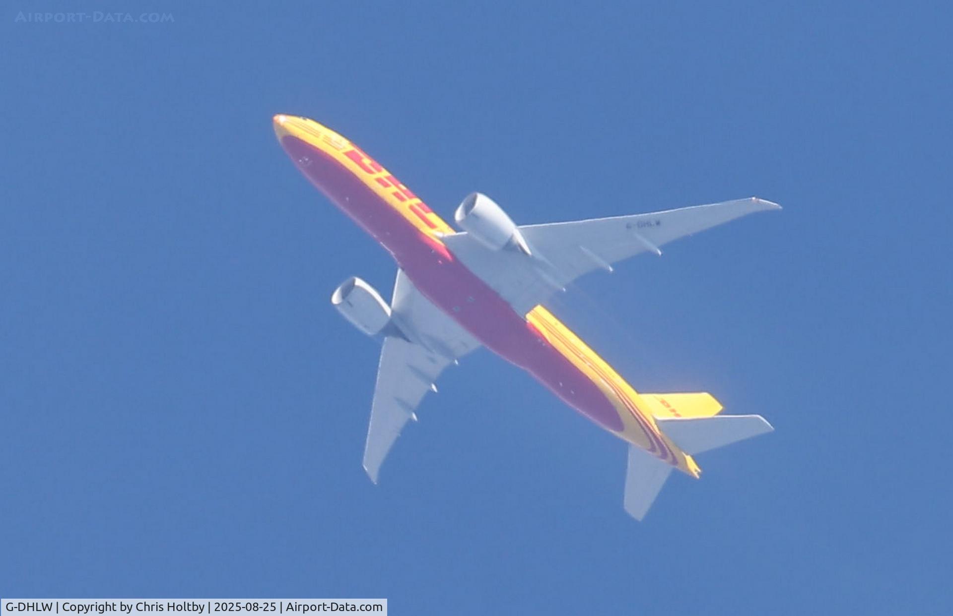 G-DHLW, 2010 Boeing 777-F6N C/N 37714, Over Potters Bar, Herts.