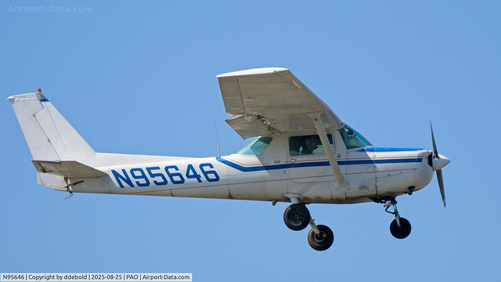 N95646, 1985 Cessna 152 C/N 15285951, N95646 coming in for landing