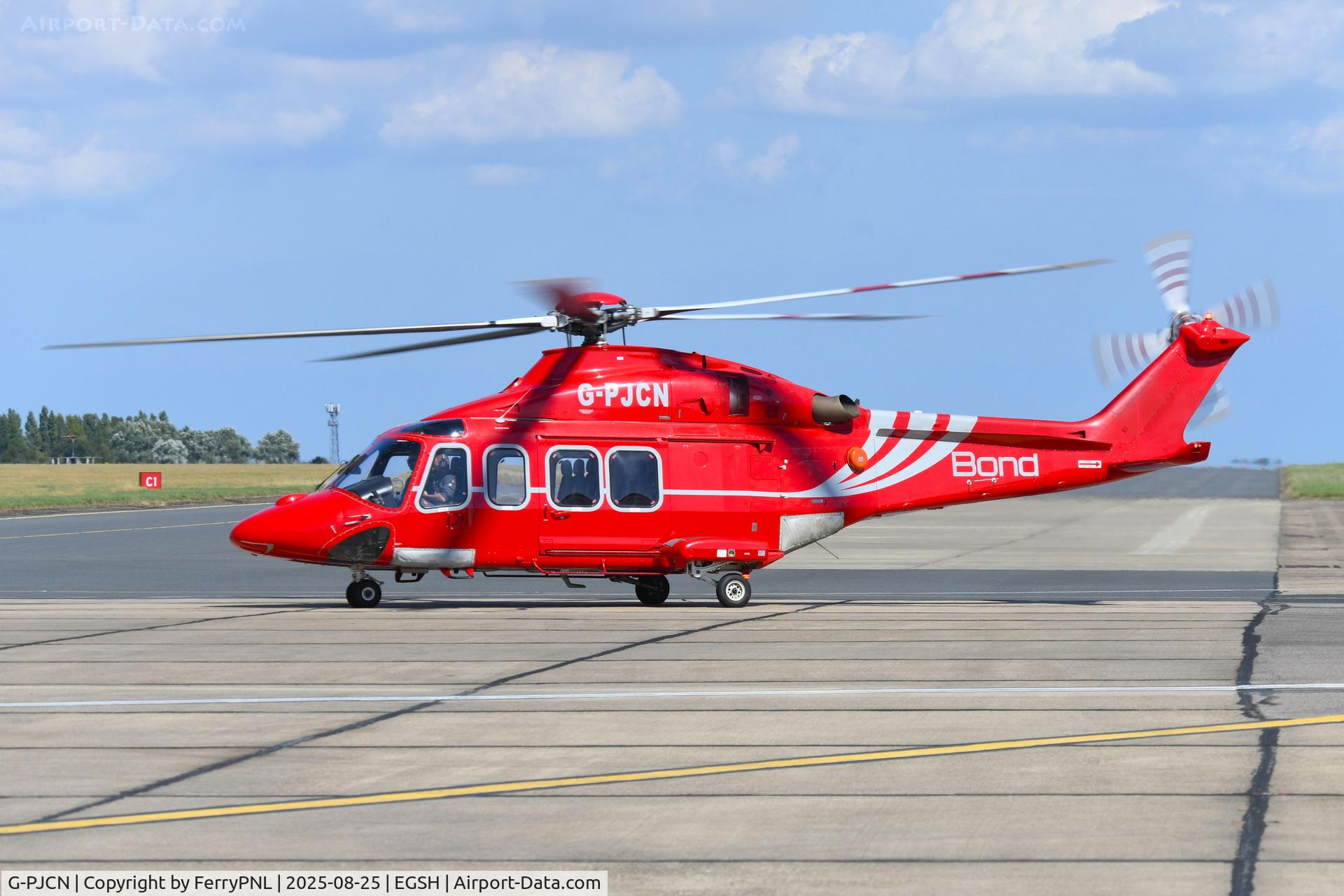 G-PJCN, 2009 AgustaWestland AW-139 C/N 41212, Bond AW139 taxying from its hangar to the pax terminal