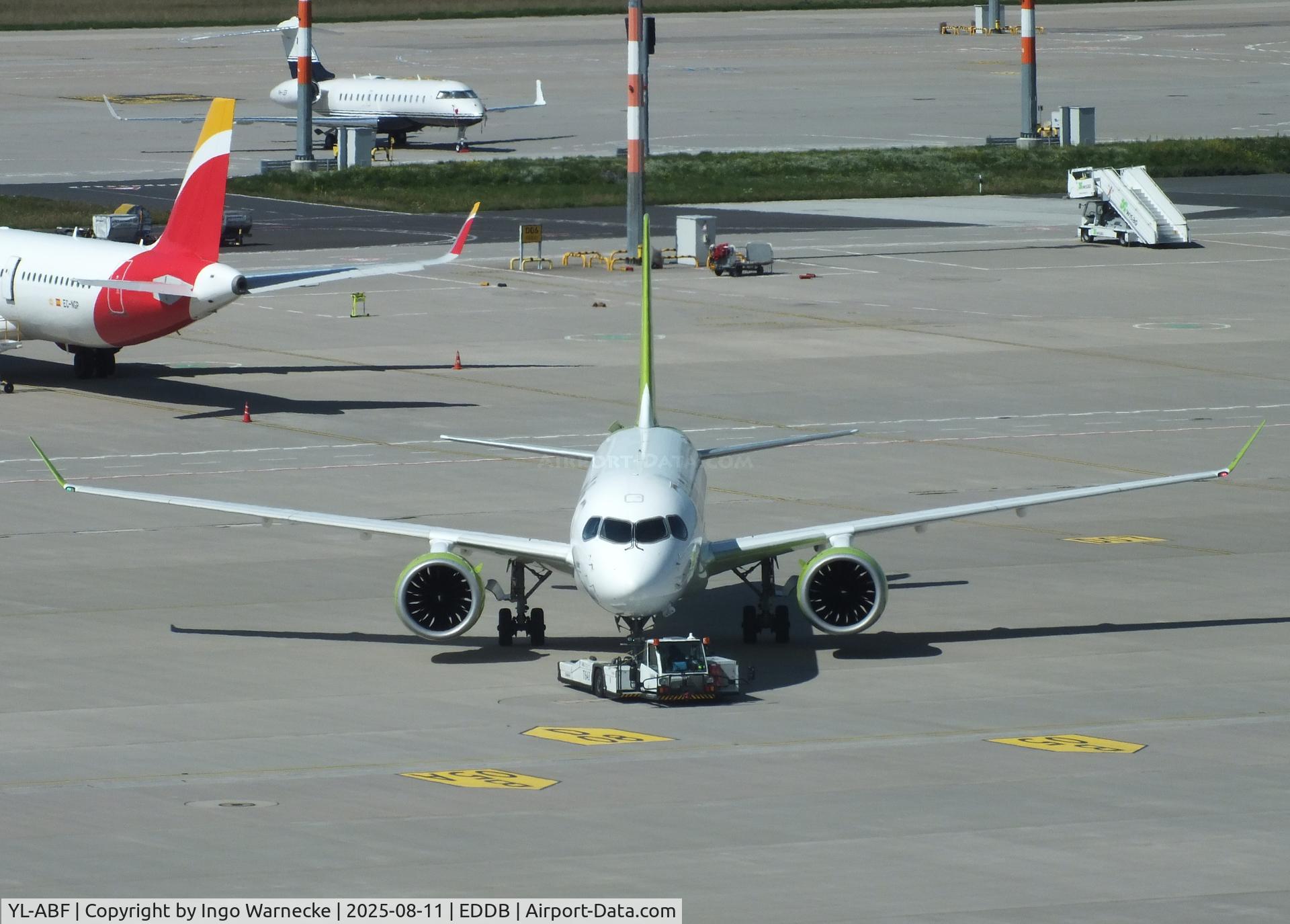 YL-ABF, 2021 Airbus A220-300 C/N 55133, Airbus A220-300 of airBaltic at Berlin-Brandenburg airport