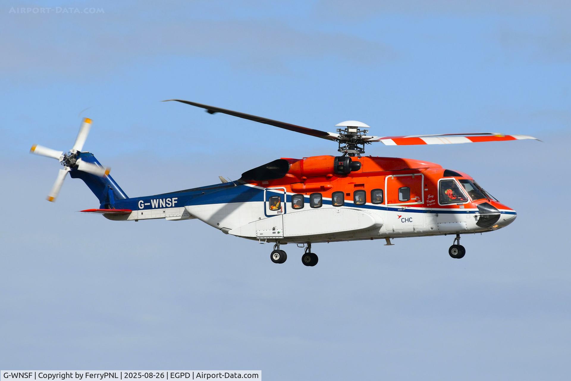 G-WNSF, 2006 Sikorsky S-92A C/N 920046, CHC S-92A departing for offshore operations