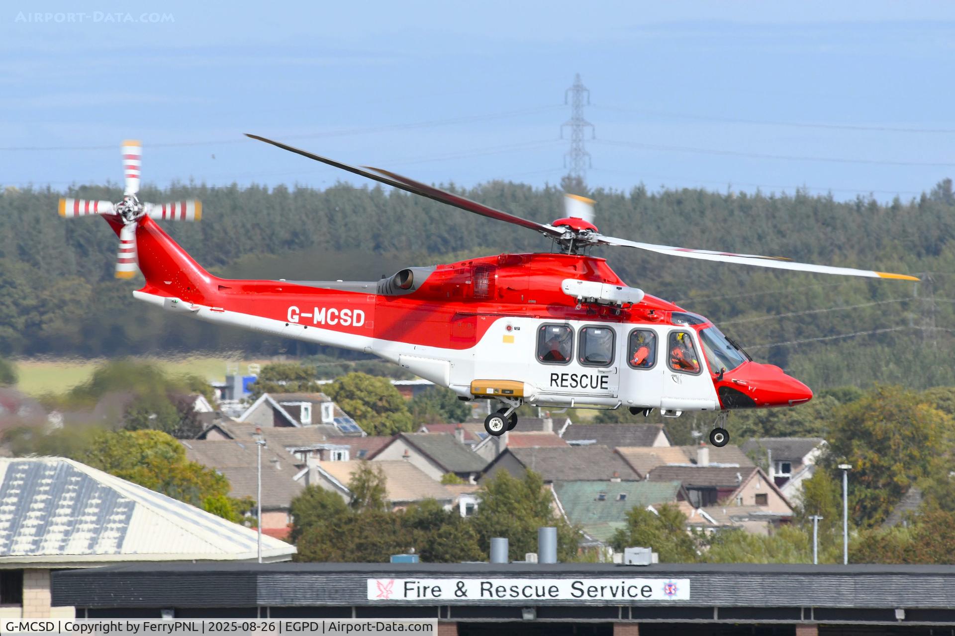 G-MCSD, 2014 AgustaWestland AW-139 C/N 41375, Babcock Mission Critical Services Offshore AW139 departing for a training session