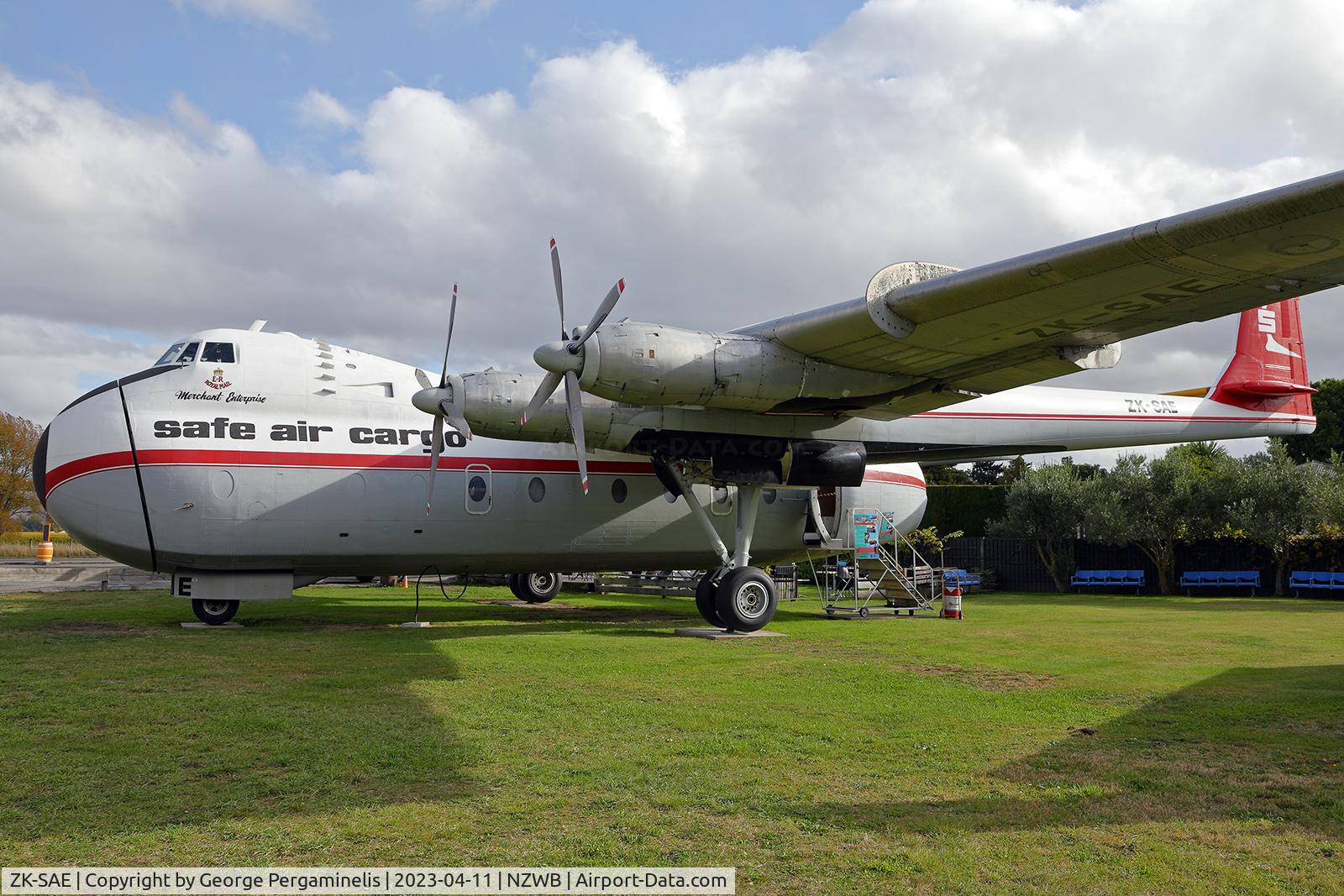 ZK-SAE, 1965 Armstrong Whitworth AW650 Argosy 222 C/N 6802, Static display at Blenheim, NZ.