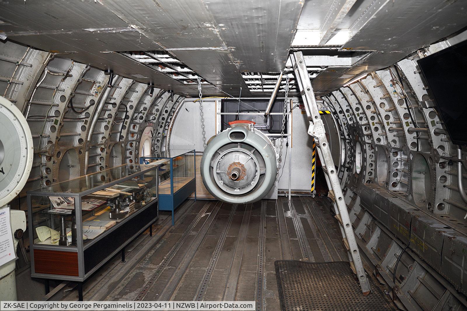 ZK-SAE, 1965 Armstrong Whitworth AW650 Argosy 222 C/N 6802, Front cargo area.