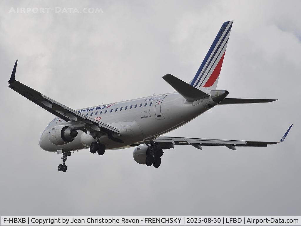 F-HBXB, 2008 Embraer 170LR (ERJ-170-100LR) C/N 17000250, Calvi (CLY)	Bordeaux (BOD)	AF7669