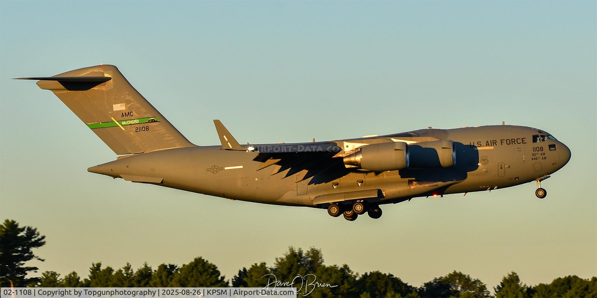 02-1108, 2002 Boeing C-17A Globemaster III C/N 50116/F115/P108, REACH897 drops in at sunrise