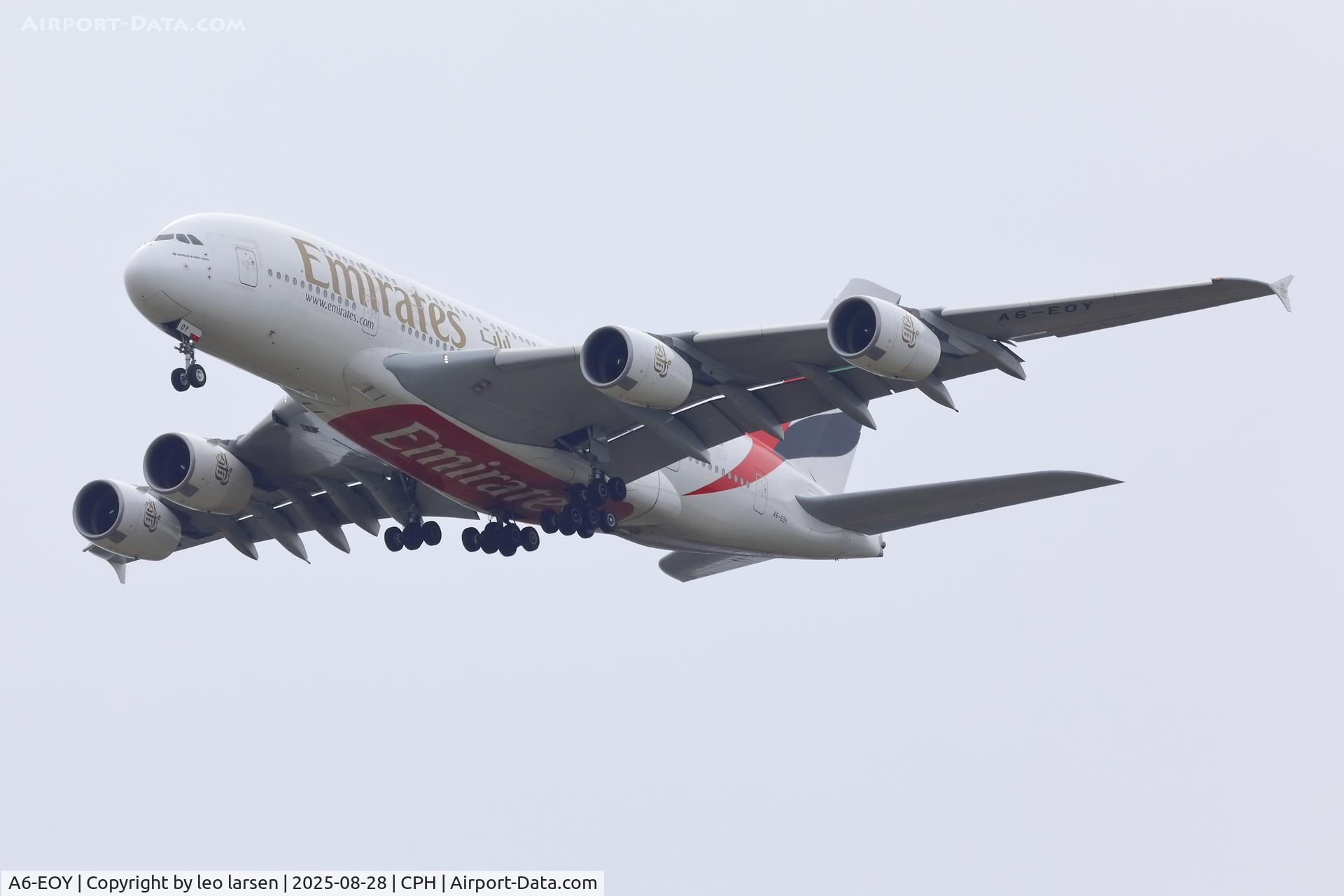 A6-EOY, 2015 Airbus A380-861 C/N 209, Copenhagen 28.8.2025 L/D R-04R