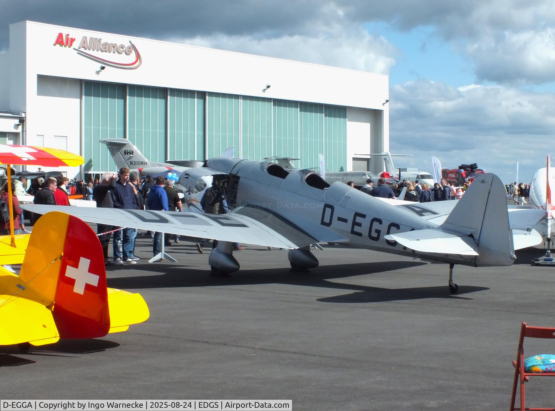 D-EGGA, 1940 Klemm Kl-35D C/N 1983-1297, Klemm Kl 35D at the 2025 Flughafenfest (airport open day) at Siegerlandflughafen (Siegerland airport), Burbach