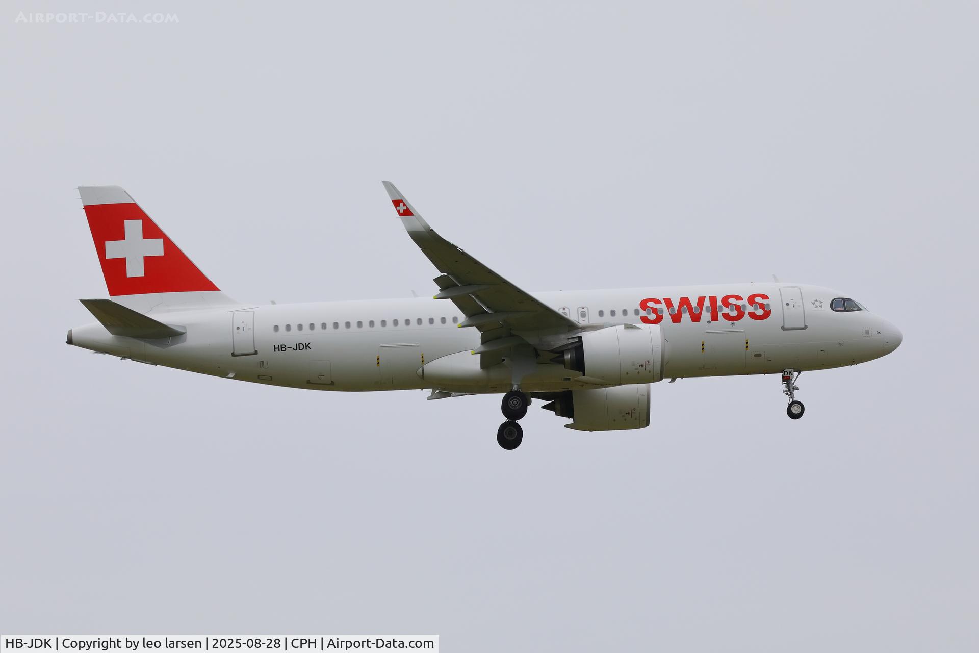 HB-JDK, 2025 Airbus A320-271 NX C/N 12565, Copenhagen 28.8.2025