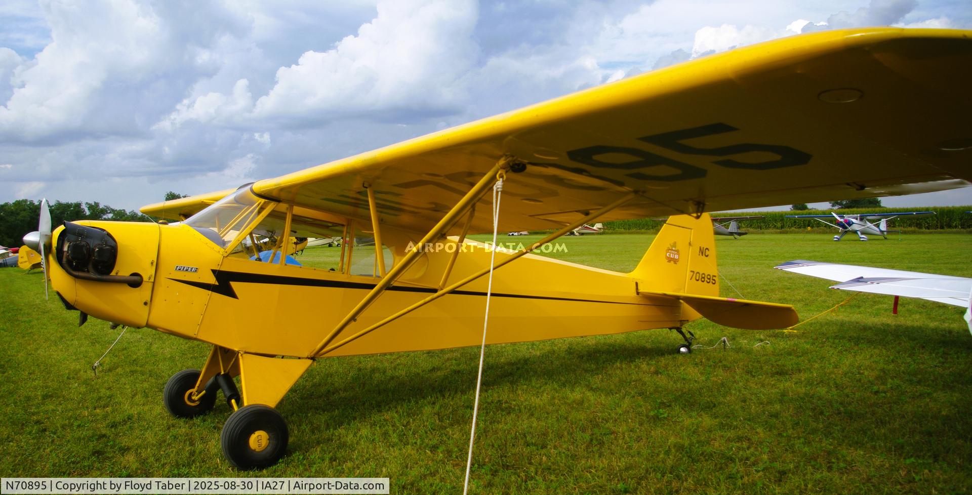 N70895, 1946 Piper J3C-65 Cub Cub C/N 17970, The Annual Blakesburg Iowa 2025 Fly In