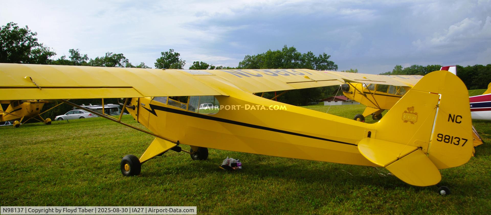 N98137, Piper J3C-65 Cub C/N 18293, The Annual Blakesburg Iowa 2025 Fly In