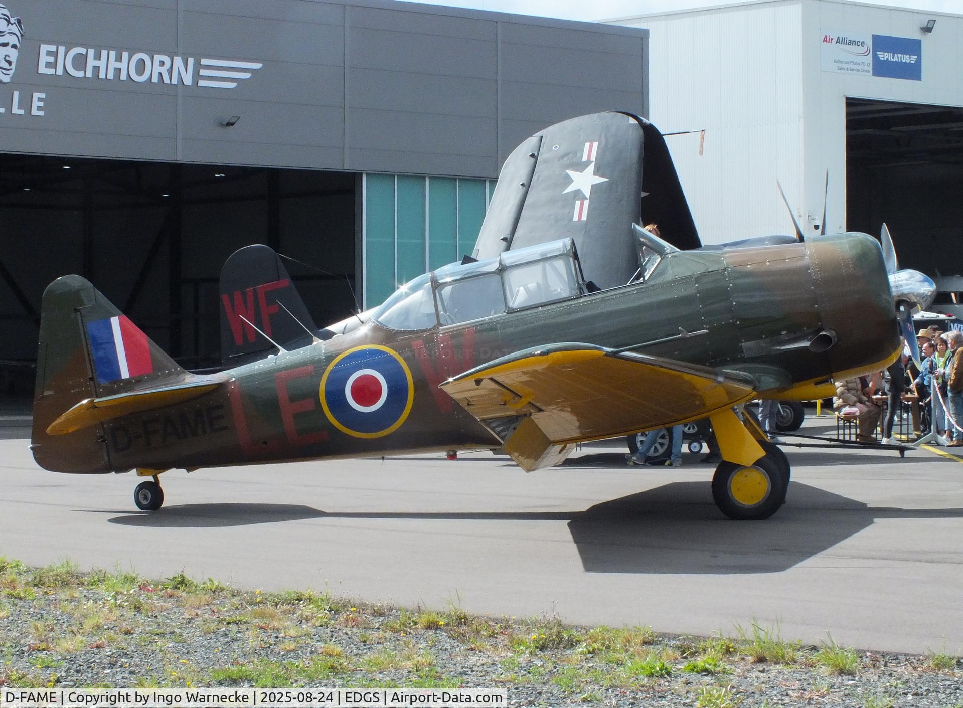 D-FAME, 1952 Canadian Car & Foundry T-6 Harvard Mk.4 C/N CCF4-77, Canadian Car & Foundry (CCF) Harvard Mk4 (North American T-6) at the 2025 Flughafenfest (airport open day) at Siegerlandflughafen (Siegerland airport), Burbach