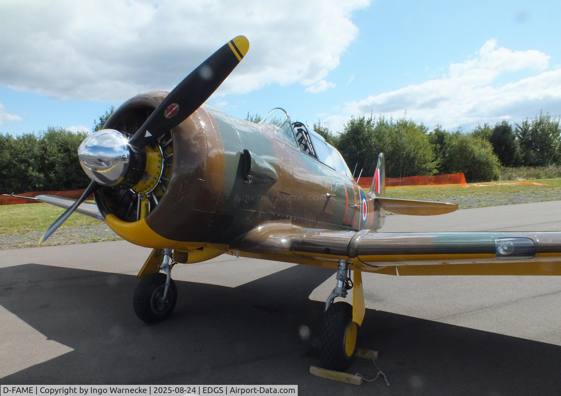 D-FAME, 1952 Canadian Car & Foundry T-6 Harvard Mk.4 C/N CCF4-77, Canadian Car & Foundry (CCF) Harvard Mk4 (North American T-6) at the 2025 Flughafenfest (airport open day) at Siegerlandflughafen (Siegerland airport), Burbach