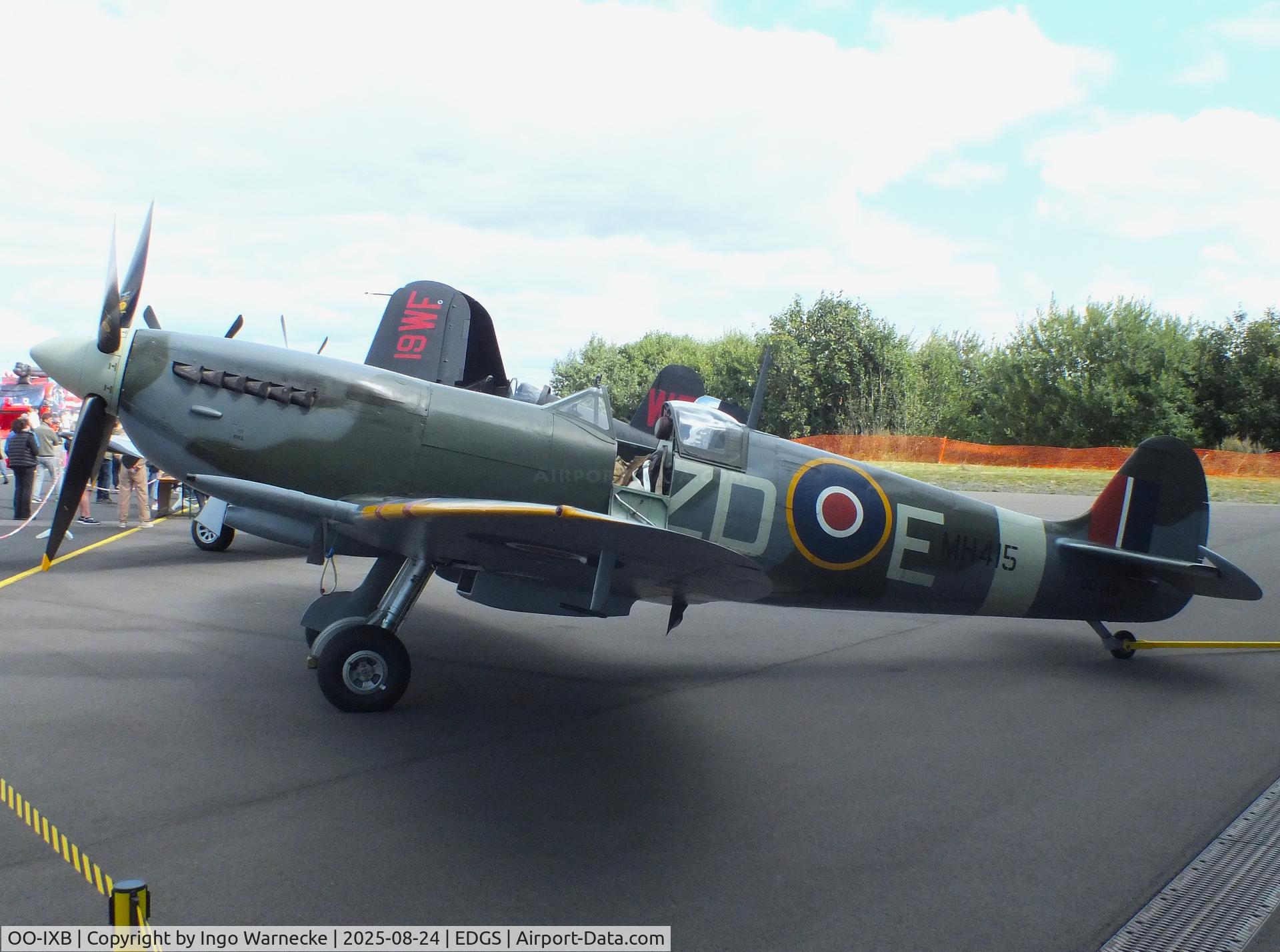 OO-IXB, 1943 Supermarine 361 Spitfire LF9C C/N CBAF.IX.533, Supermarine Spitfire LF IXc at the 2025 Flughafenfest (airport open day) at Siegerlandflughafen (Siegerland airport), Burbach