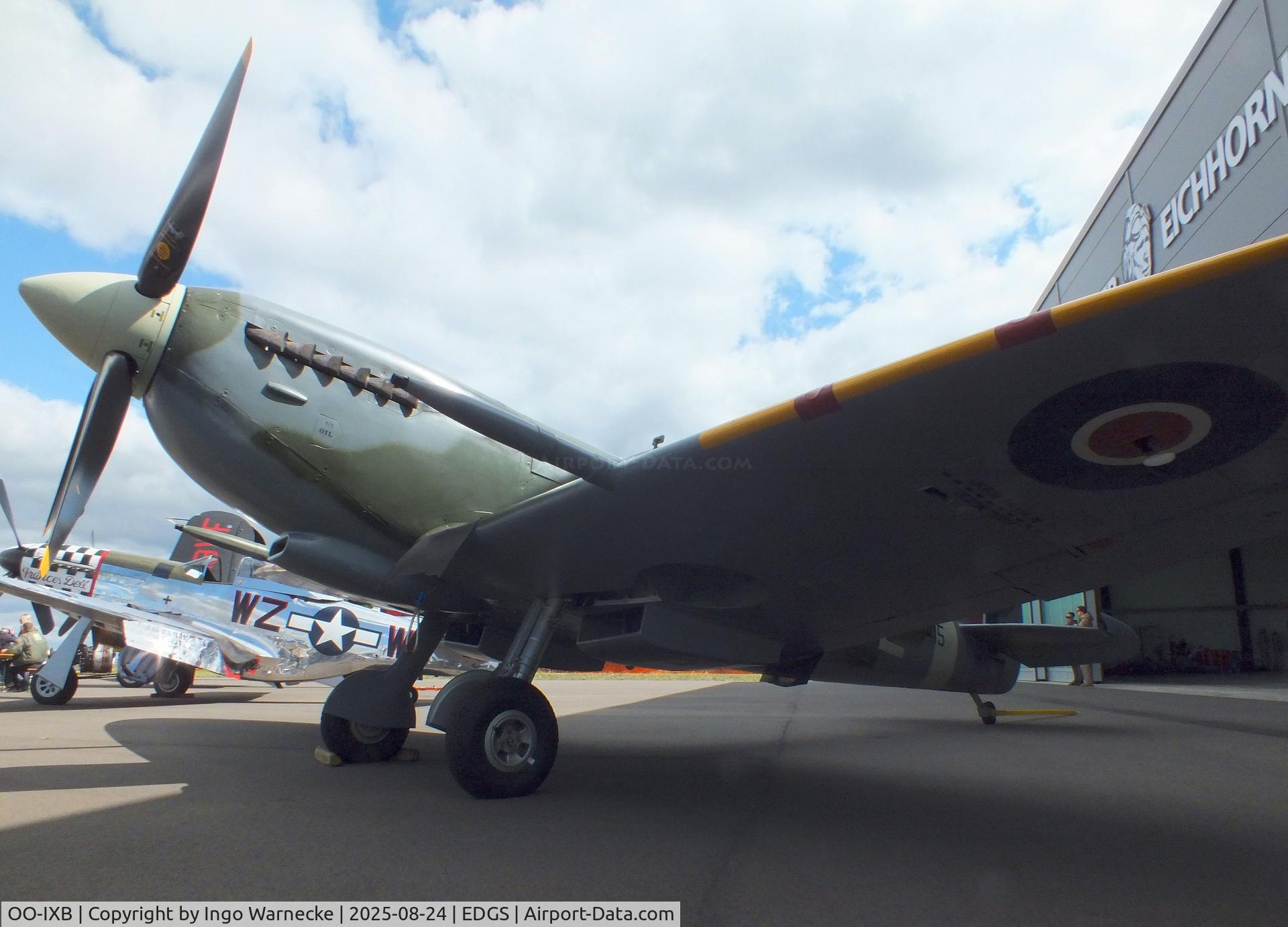 OO-IXB, 1943 Supermarine 361 Spitfire LF9C C/N CBAF.IX.533, Supermarine Spitfire LF IXc at the 2025 Flughafenfest (airport open day) at Siegerlandflughafen (Siegerland airport), Burbach