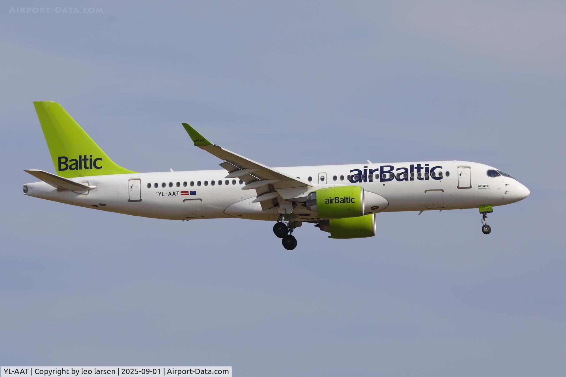 YL-AAT, 2019 Airbus A220-300 C/N 55055, Copenhagen 1.9.2025