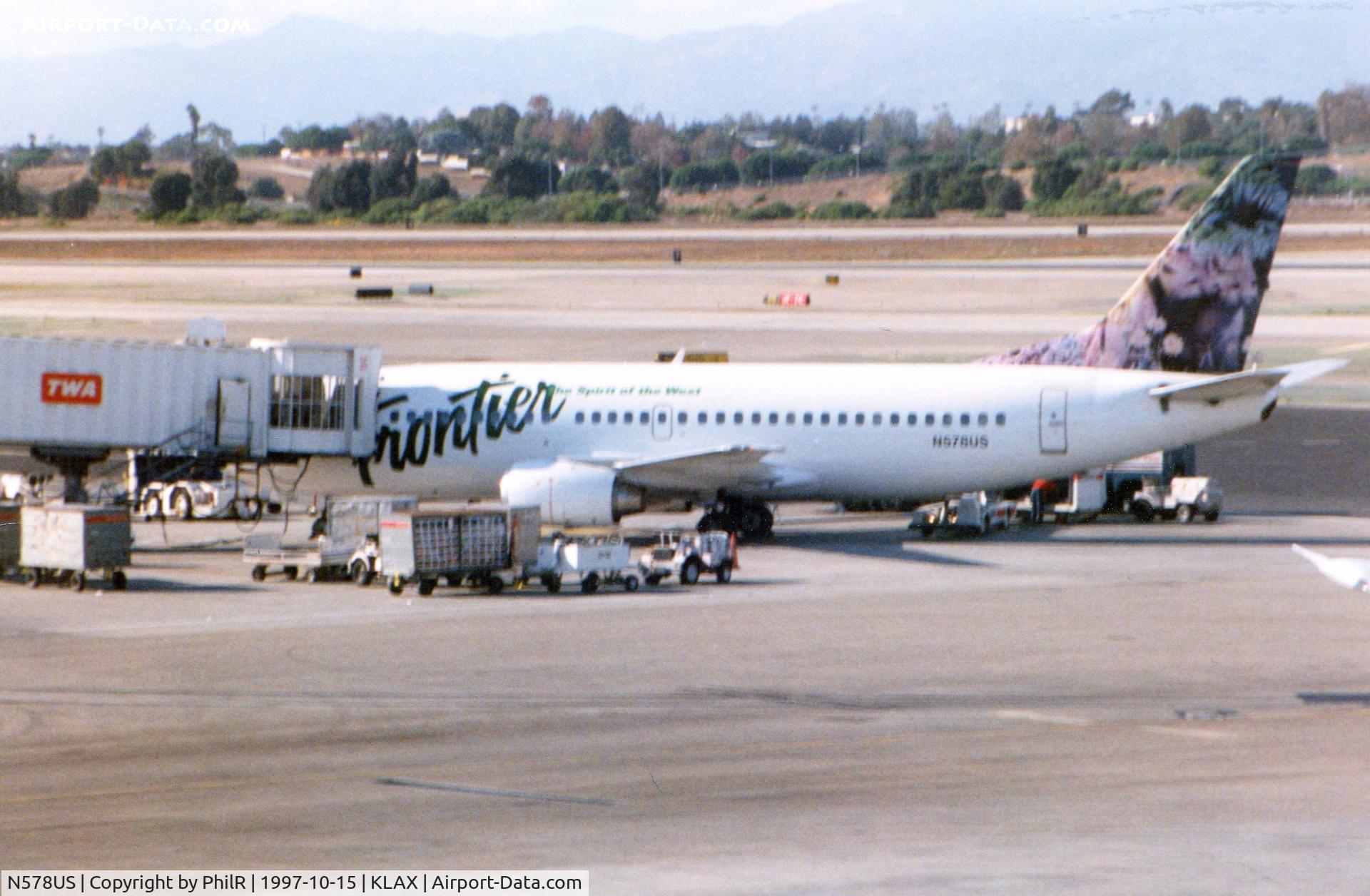 N578US, 1985 Boeing 737-301 C/N 23257, N578US 1985 B737-300 Frontier Airlines LAX 10.97