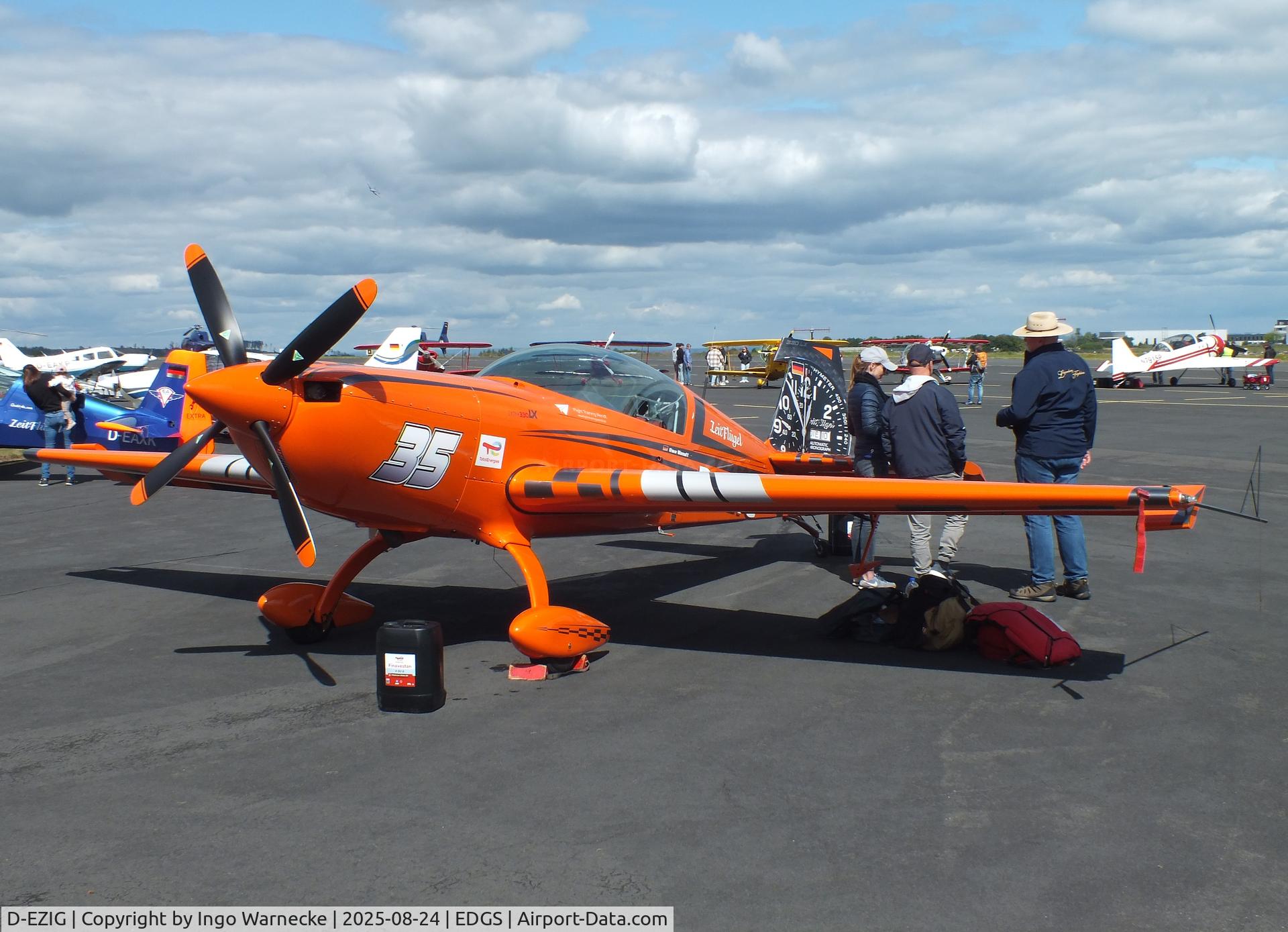 D-EZIG, Extra EA-300LC C/N LC030, Extra EA-330LX at the 2025 Flughafenfest (airport open day) at Siegerlandflughafen (Siegerland airport), Burbach