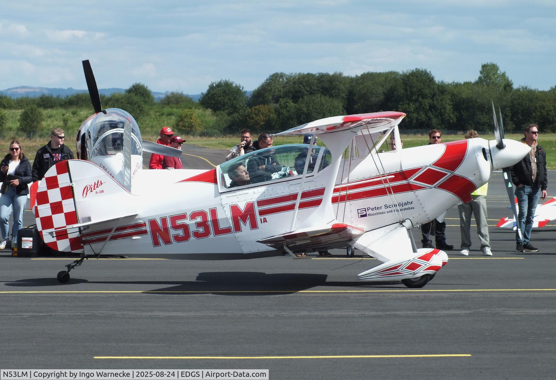 N53LM, 1983 Pitts S-2B Special C/N 5029, Pitts S-2B Special at the 2025 Flughafenfest (airport open day) at Siegerlandflughafen (Siegerland airport), Burbach