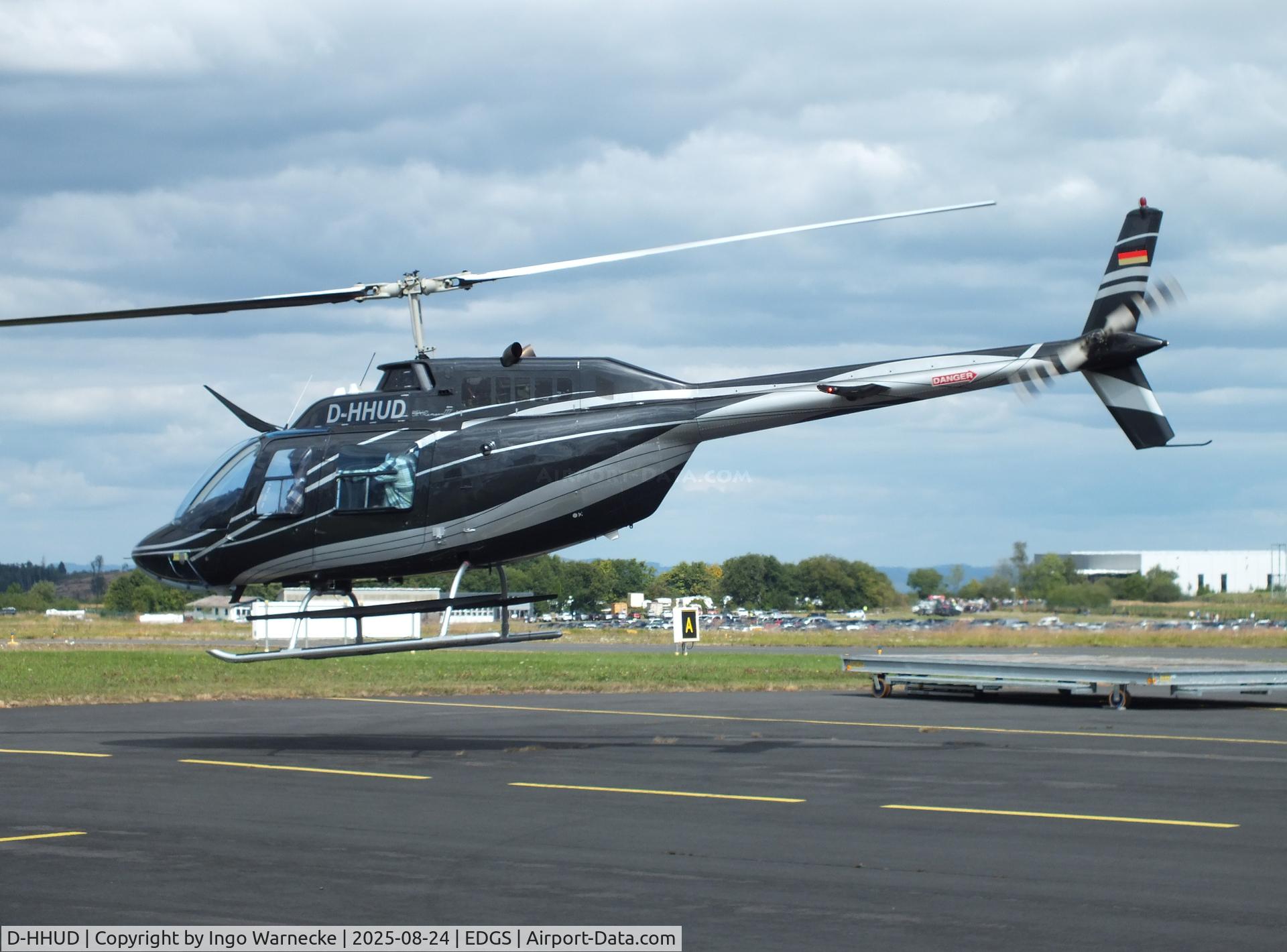 D-HHUD, Bell 206B-3 JetRanger III C/N 2327, Bell 206B-3 JetRanger III at the 2025 Flughafenfest (airport open day) at Siegerlandflughafen (Siegerland airport), Burbach